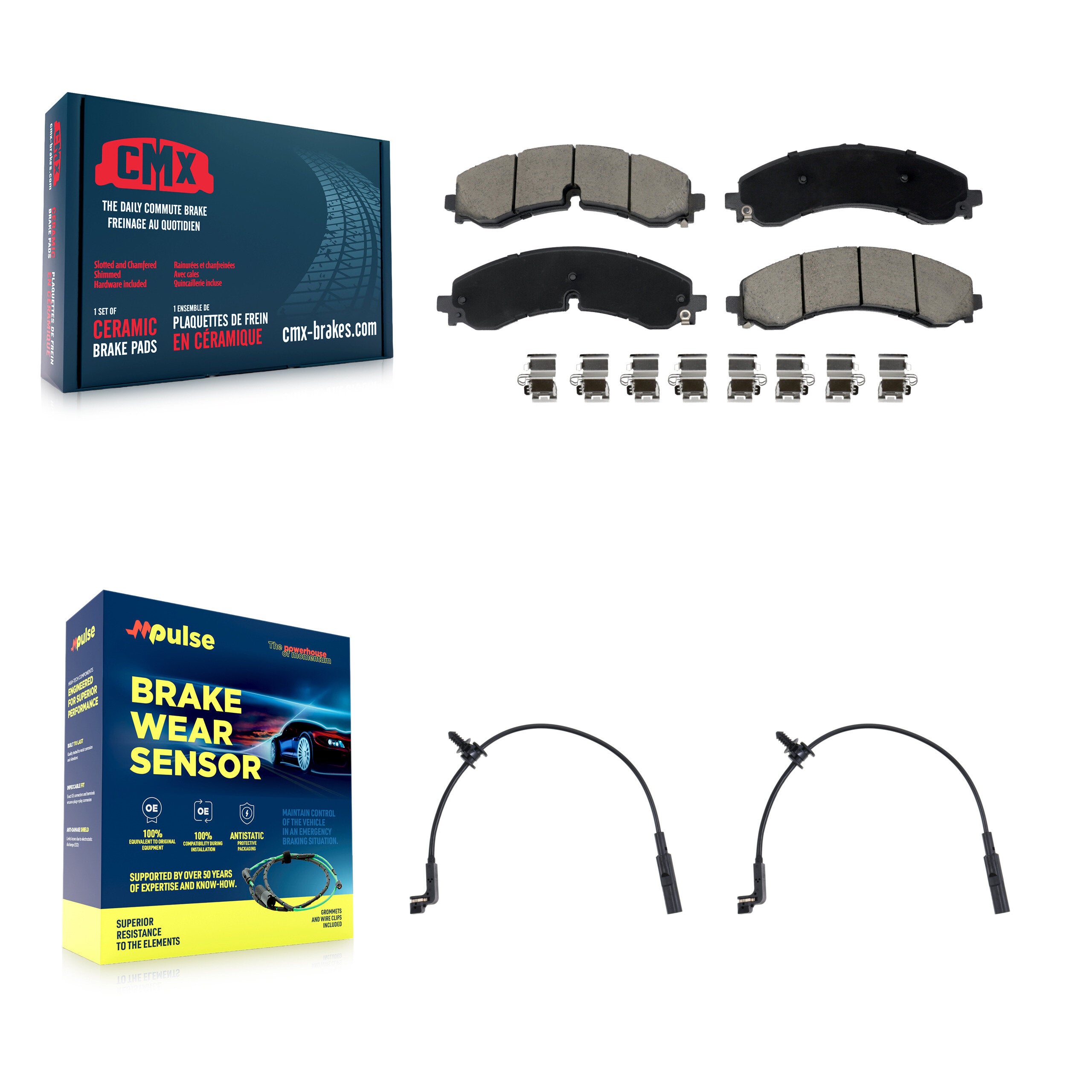 CMX KCW-101422 Disc Brake Pad for 2023-2024 Chevrolet Silverado 2500 HD, Chevrolet Silverado 3500 HD, GMC Sierra 2500 HD & more - Rear product image