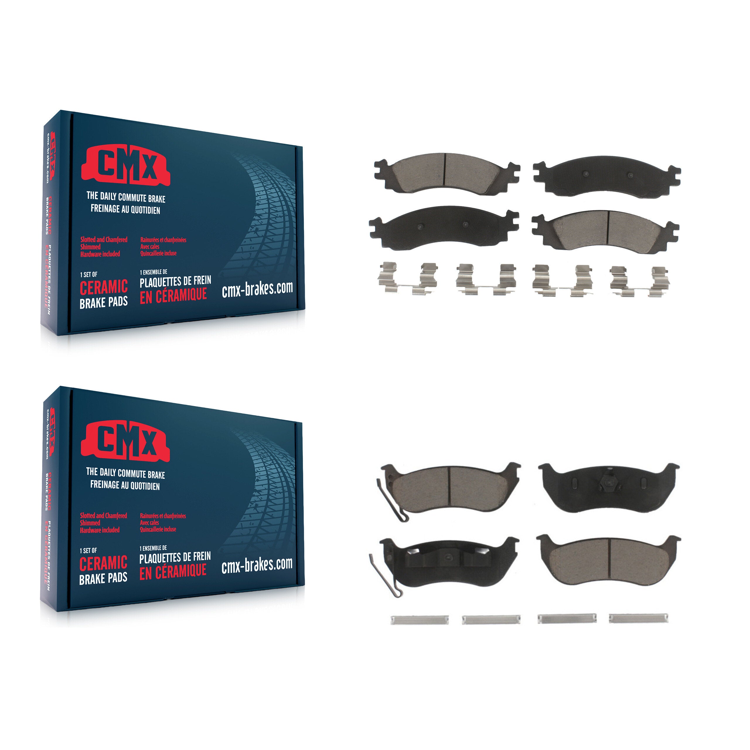 CMX KCX-100001 Disc Brake Pad for 2006-2010 Ford Explorer Sport Trac, Ford Explorer, Mercury Mountaineer - Front and Rear product image