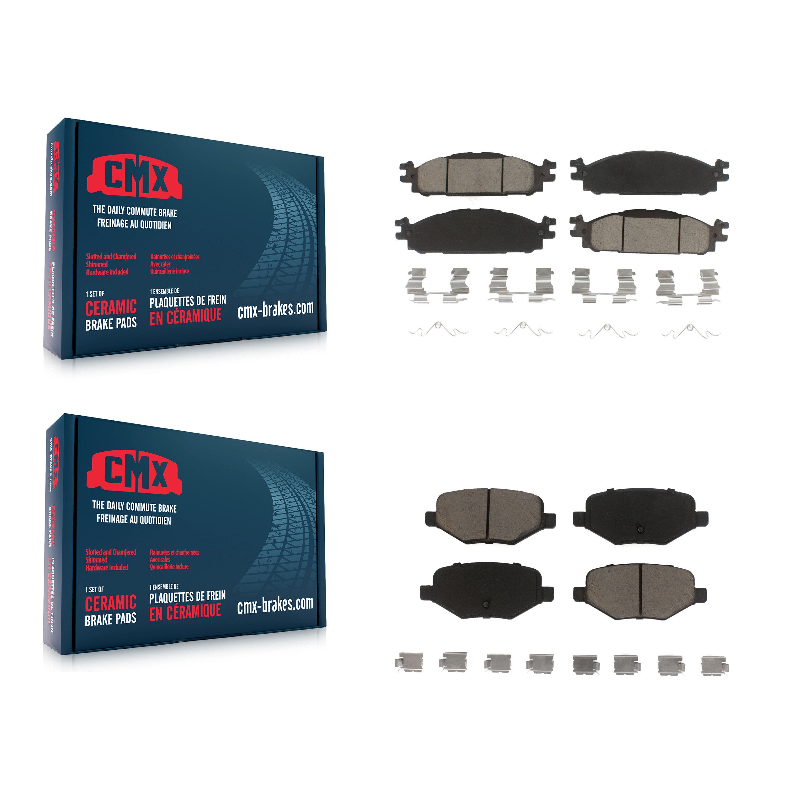 CMX KCX-100003 Disc Brake Pad for 2009-2019 Ford Explorer, Ford Flex, Lincoln MKS & more - Front and Rear product image