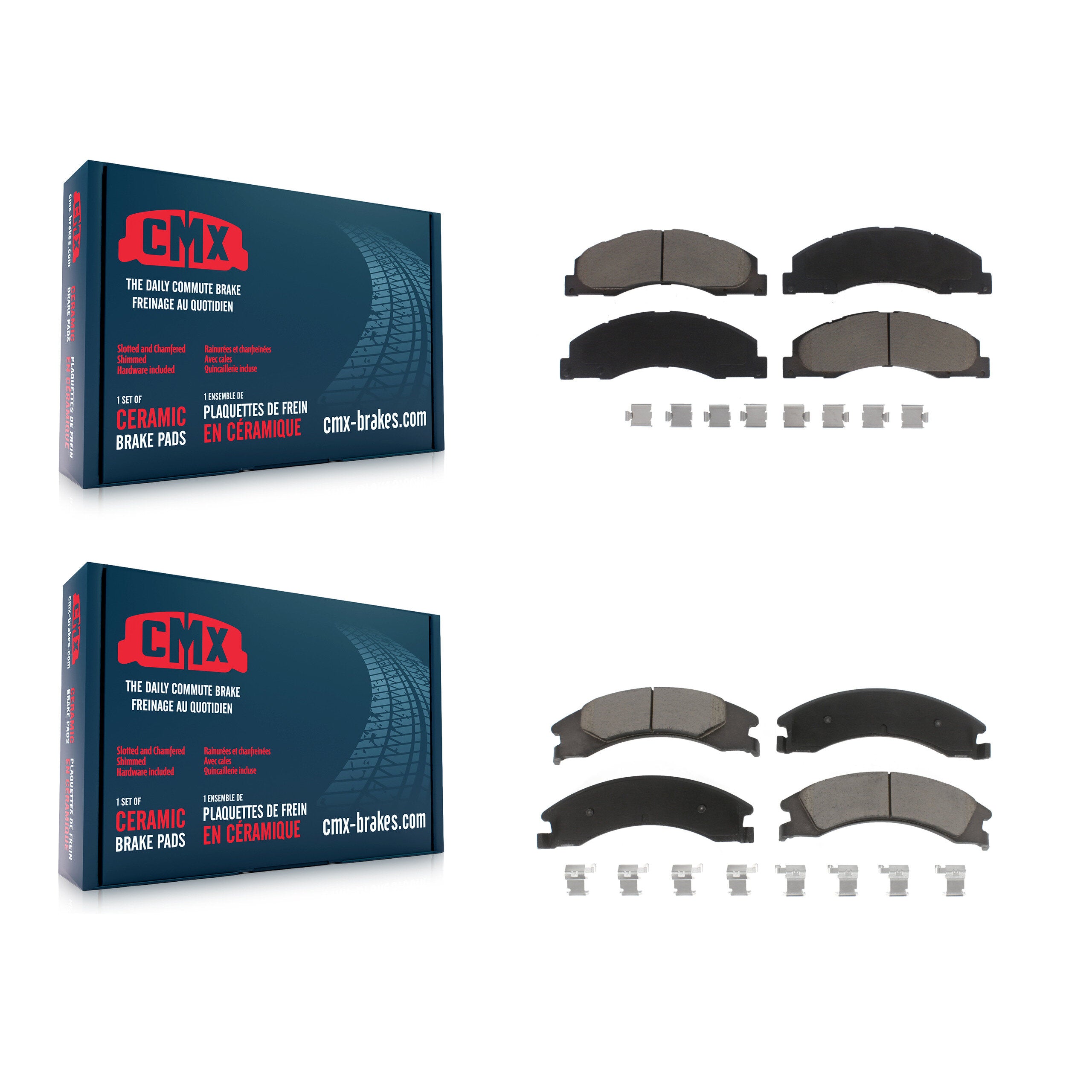 CMX KCX-100004 Disc Brake Pad for 2008-2023 Ford E-350 Super Duty, Ford E-450 Super Duty, Ford E-150 & more - Front and Rear product image