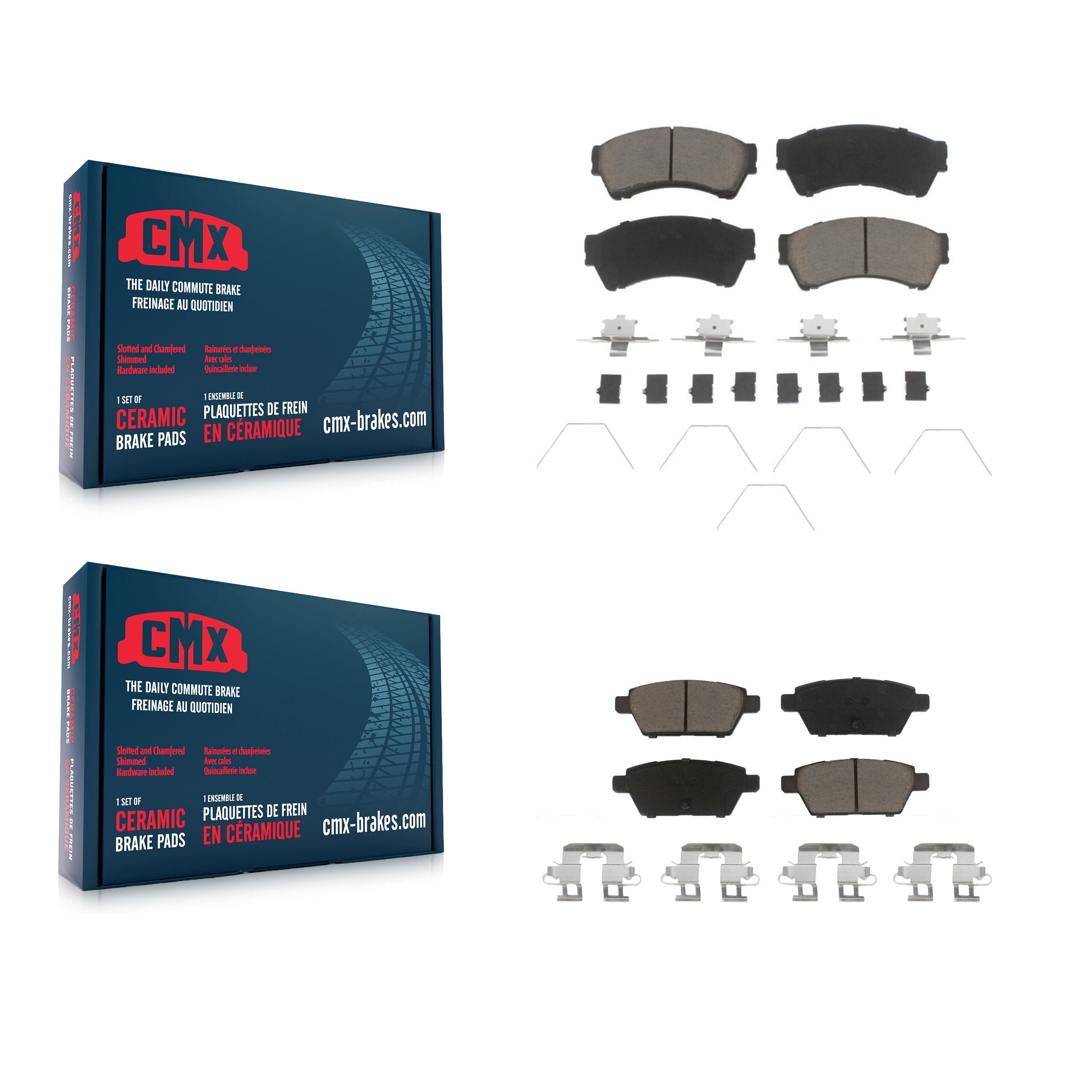 CMX KCX-100007 Disc Brake Pad for 2006-2013 Mazda 6, Lincoln MKZ, Ford Fusion & more - Front and Rear product image
