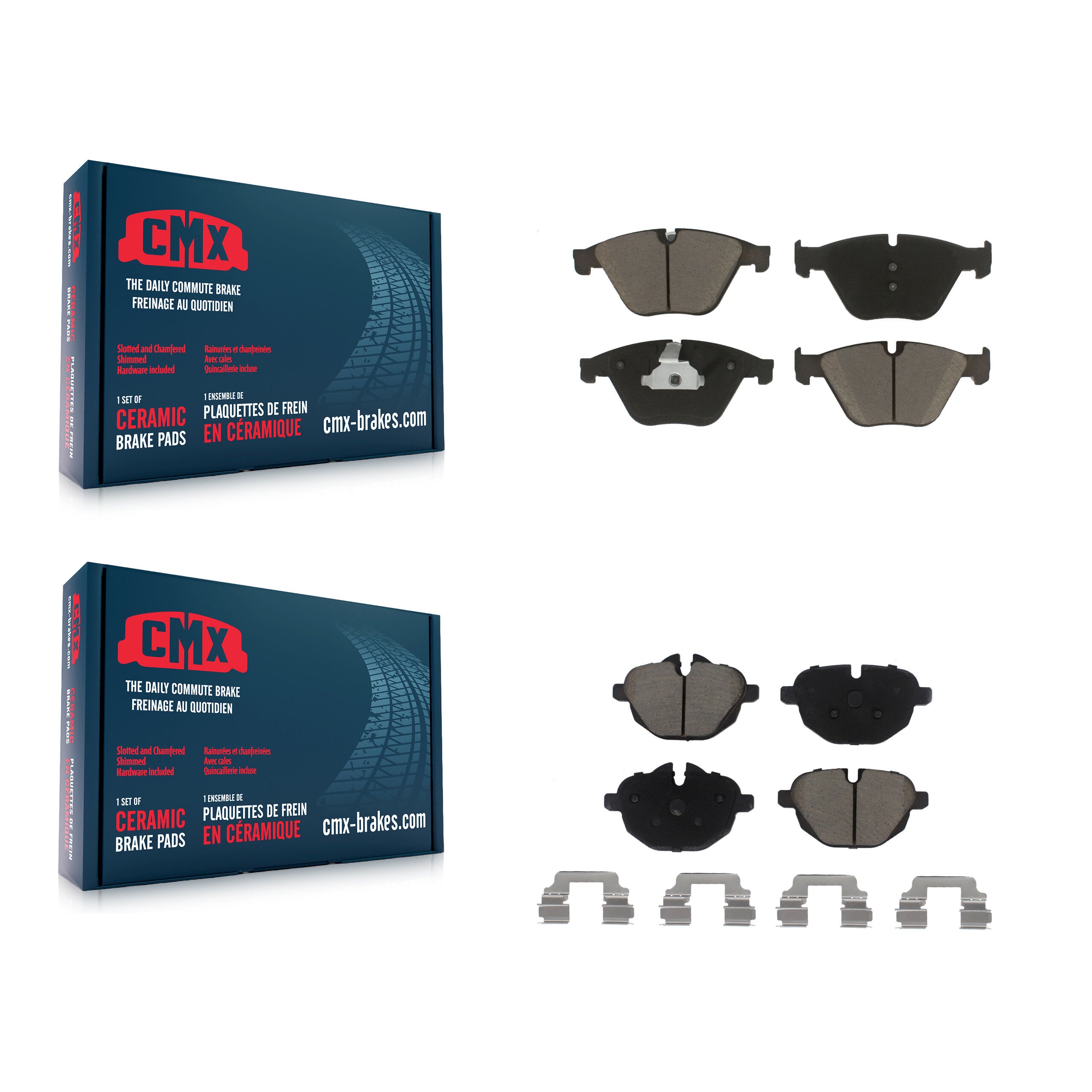 CMX KCX-100009 Disc Brake Pad for 2011-2016 BMW 528i, BMW 535d, BMW 535d xDrive & more - Front and Rear product image