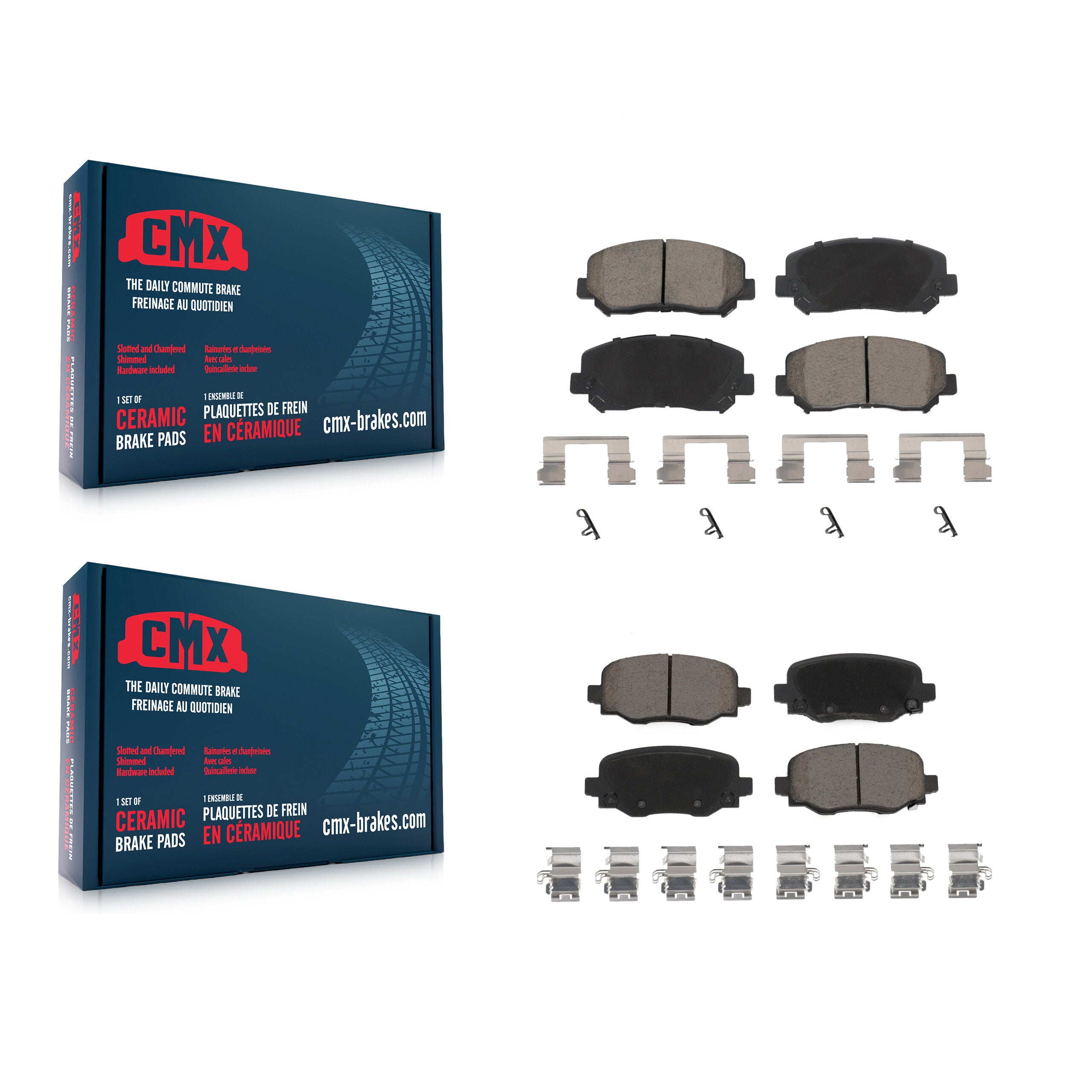 CMX KCX-100011 Disc Brake Pad for 2015-2022 Jeep Cherokee, Chrysler 200 - Front and Rear product image