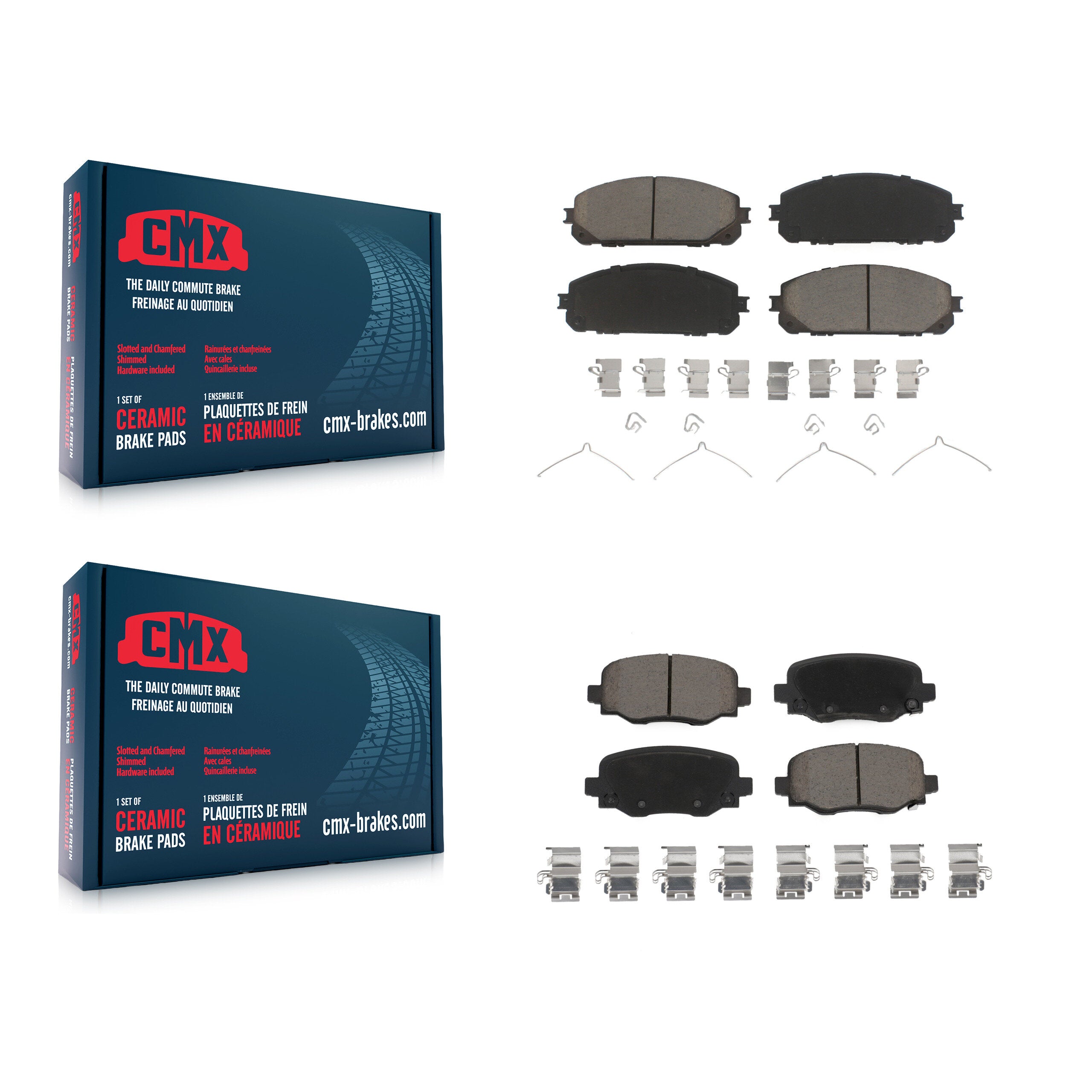 CMX KCX-100013 Disc Brake Pad for 2014-2022 Jeep Cherokee - Front and Rear product image