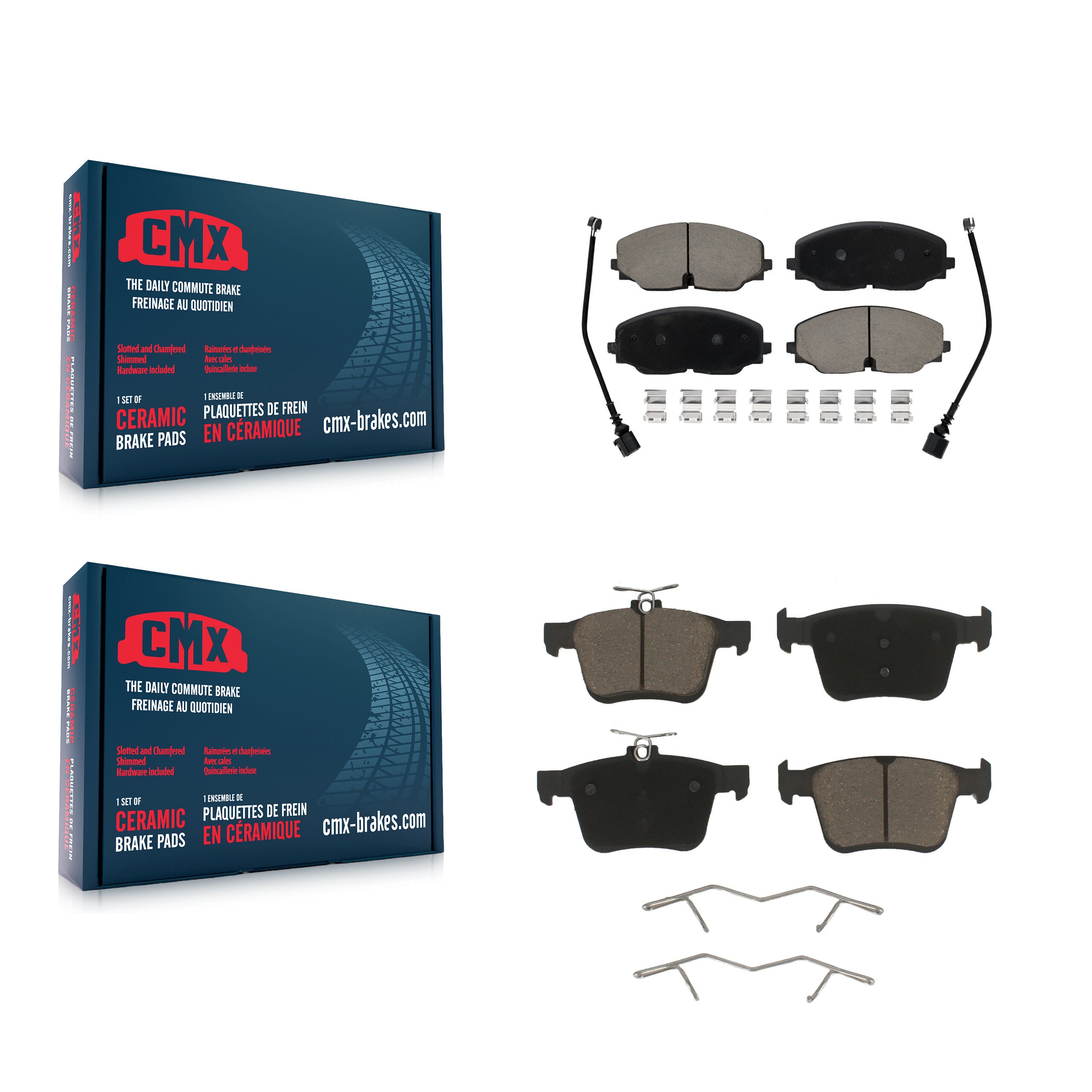 CMX KCX-100014 Disc Brake Pad for 2018-2024 Volkswagen Atlas Cross Sport, Volkswagen Atlas - Front and Rear product image