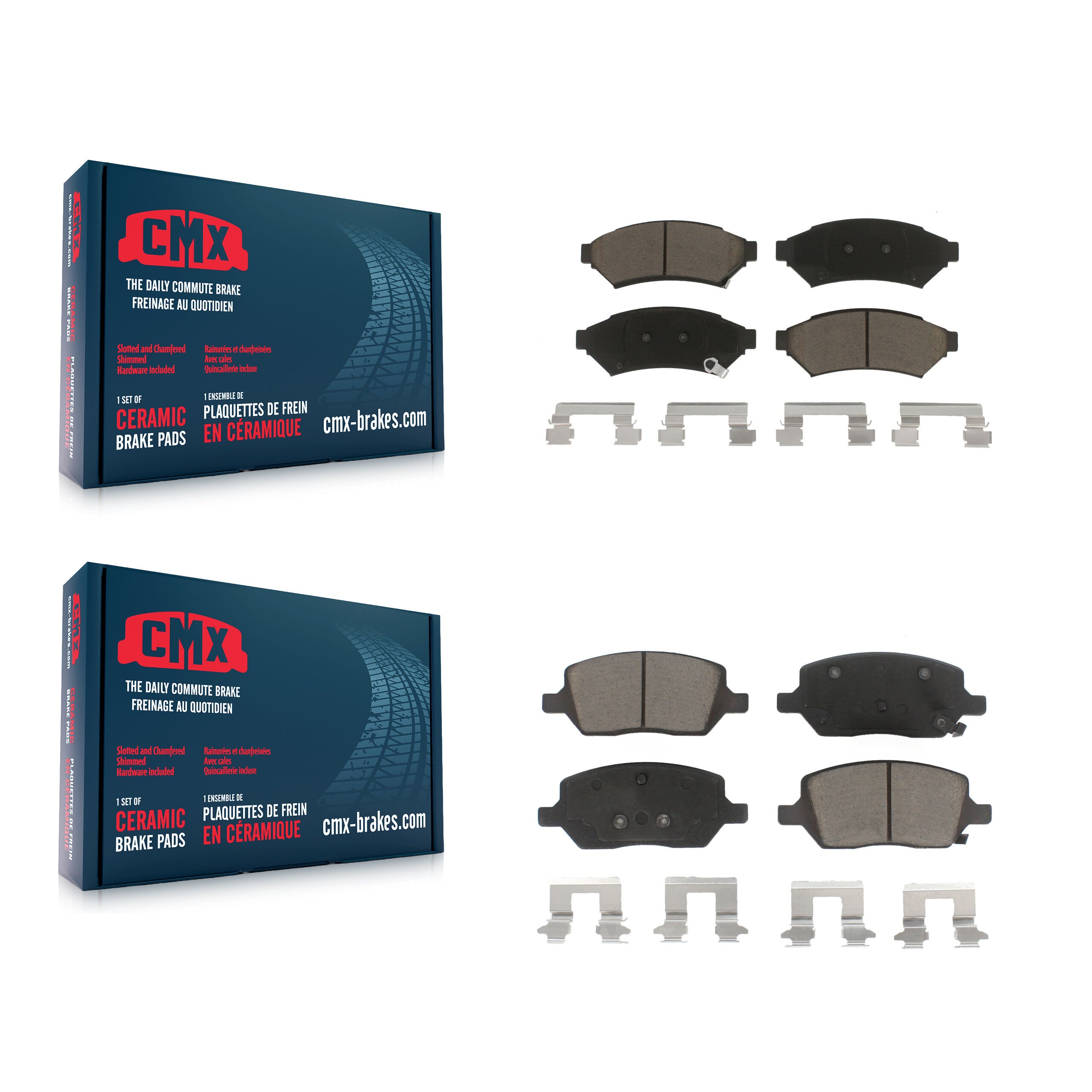 CMX KCX-100015 Disc Brake Pad for 2005-2012 VPG MV-1, Pontiac Montana, Buick Terraza & more - Front and Rear product image