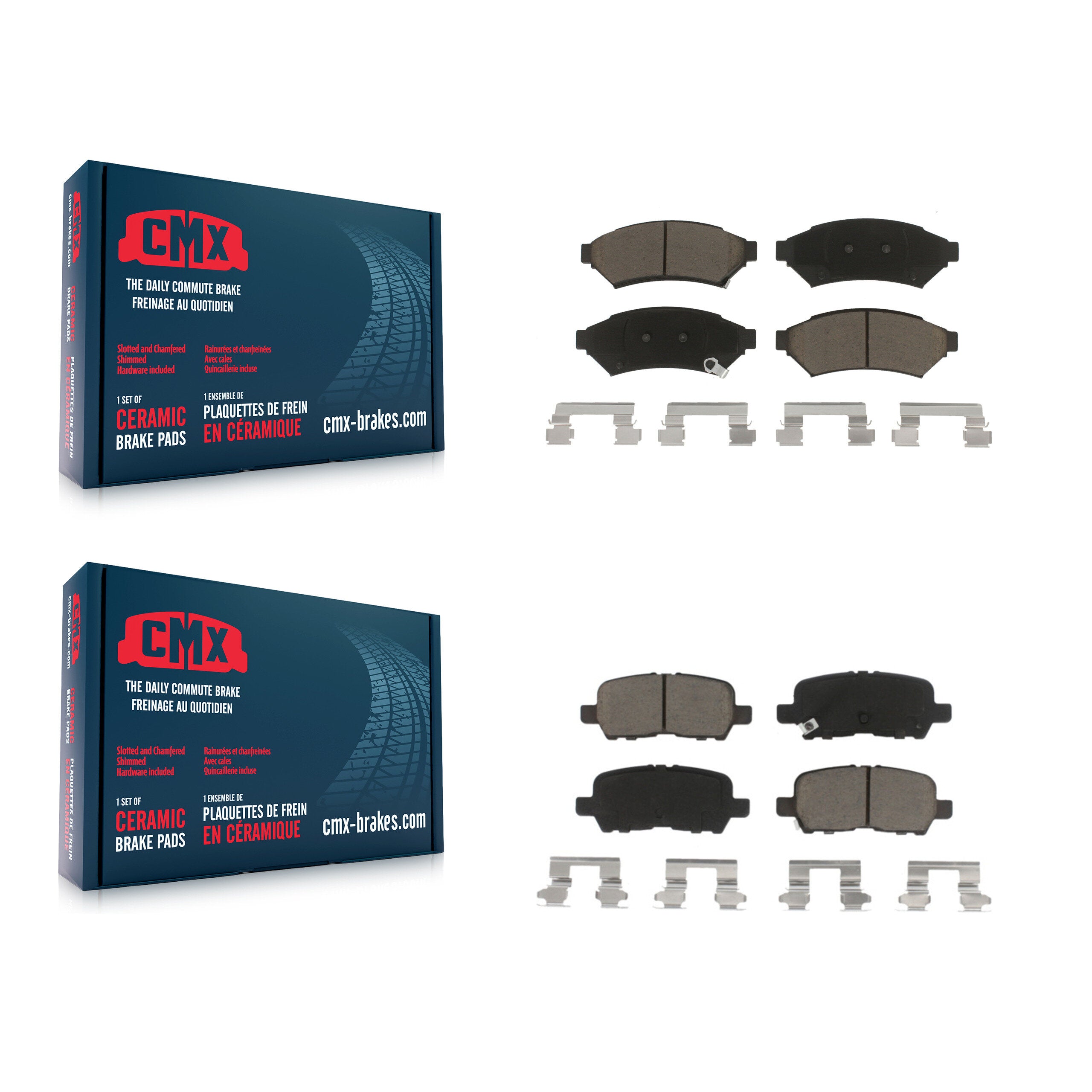 CMX KCX-100016 Disc Brake Pad for 2004-2009 Buick Allure, Buick LaCrosse, Pontiac Grand Prix - Front and Rear product image