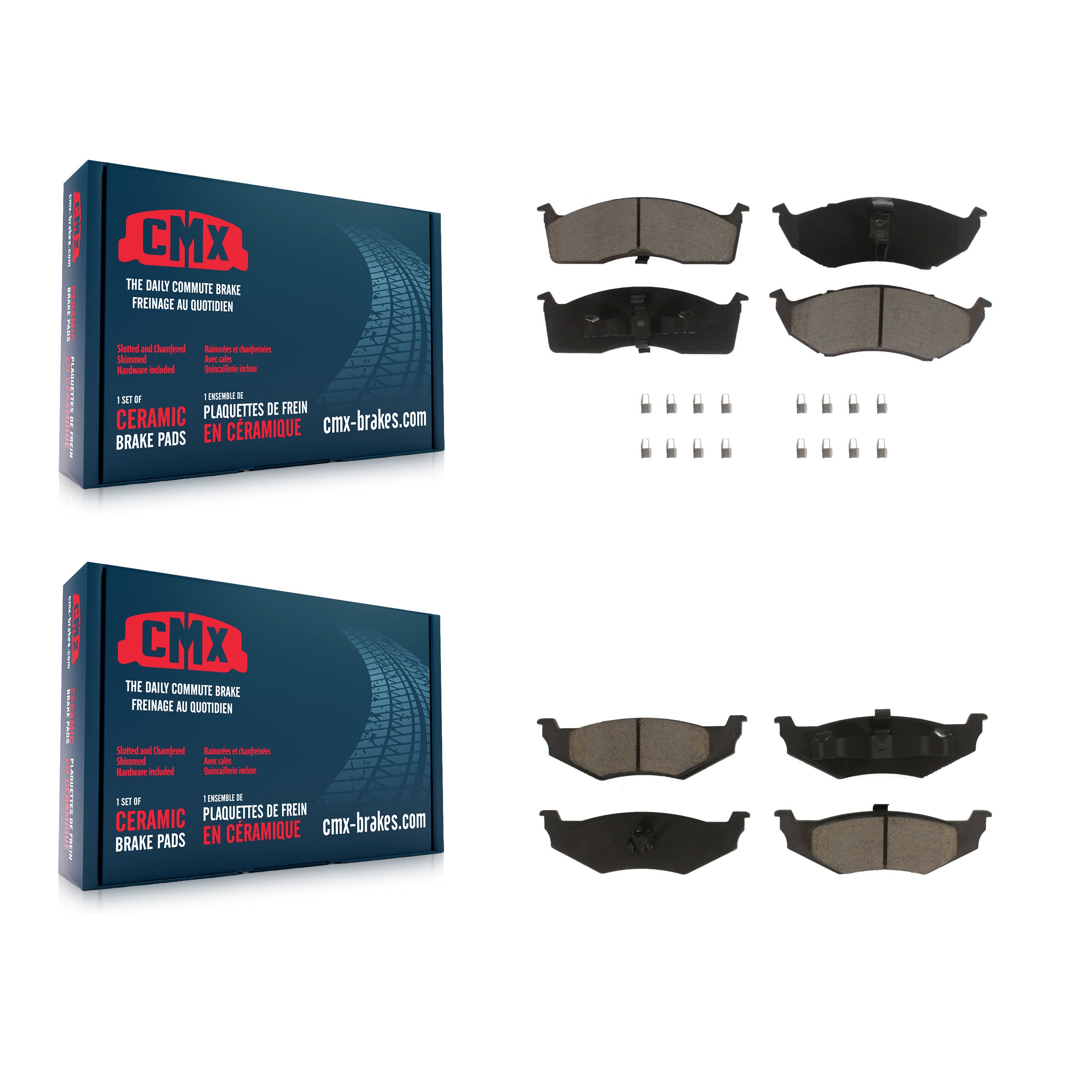 CMX KCX-100024 Disc Brake Pad for 1995-2004 Dodge Intrepid, Chrysler 300M, Chrysler LHS & more - Front and Rear product image