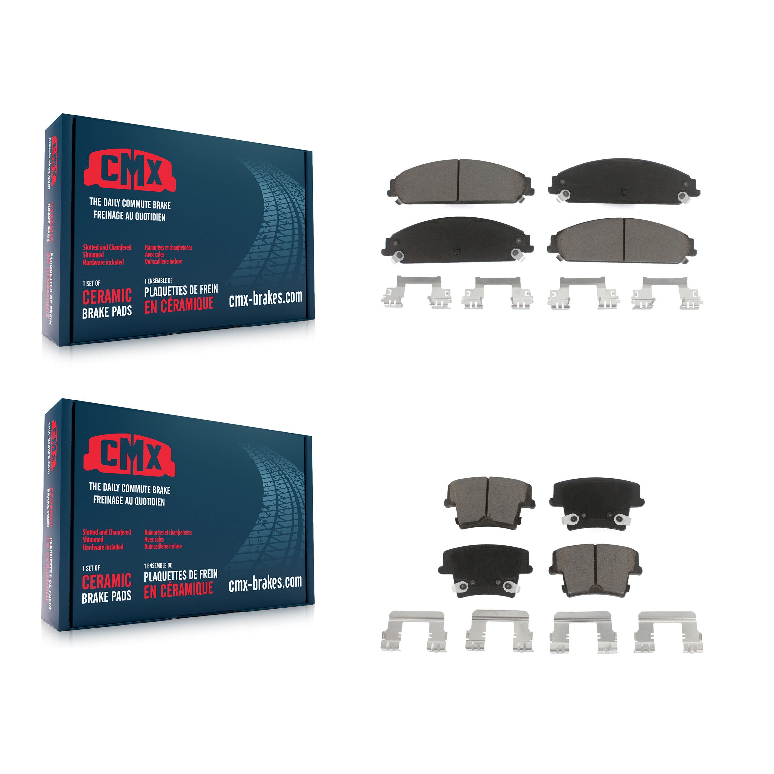 CMX KCX-100030 Disc Brake Pad for 2005-2023 Dodge Charger, Dodge Challenger, Chrysler 300 & more - Front and Rear product image