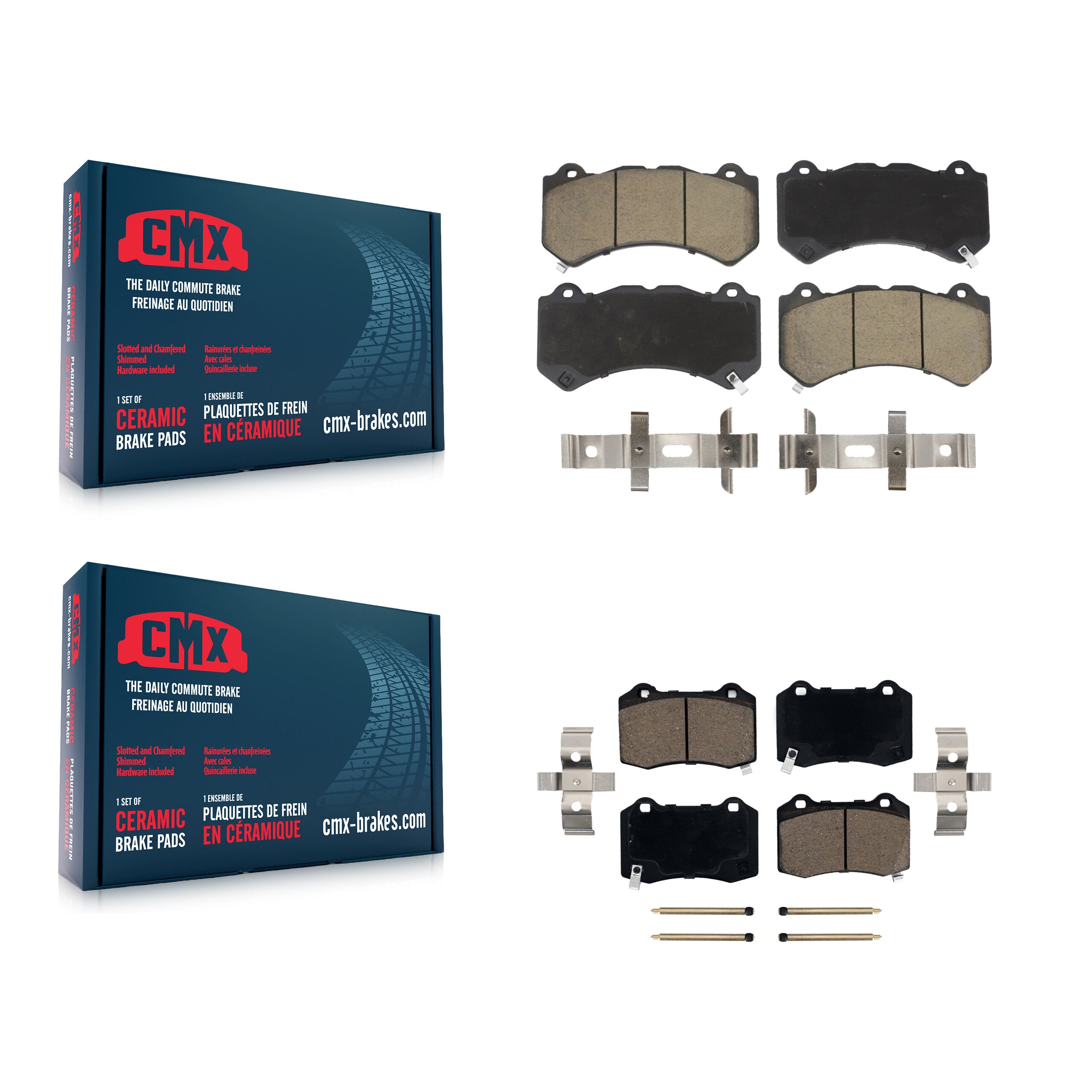 CMX KCX-100031 Disc Brake Pad for 2009-2022 Dodge Charger, Dodge Challenger, Cadillac CTS & more - Front and Rear product image