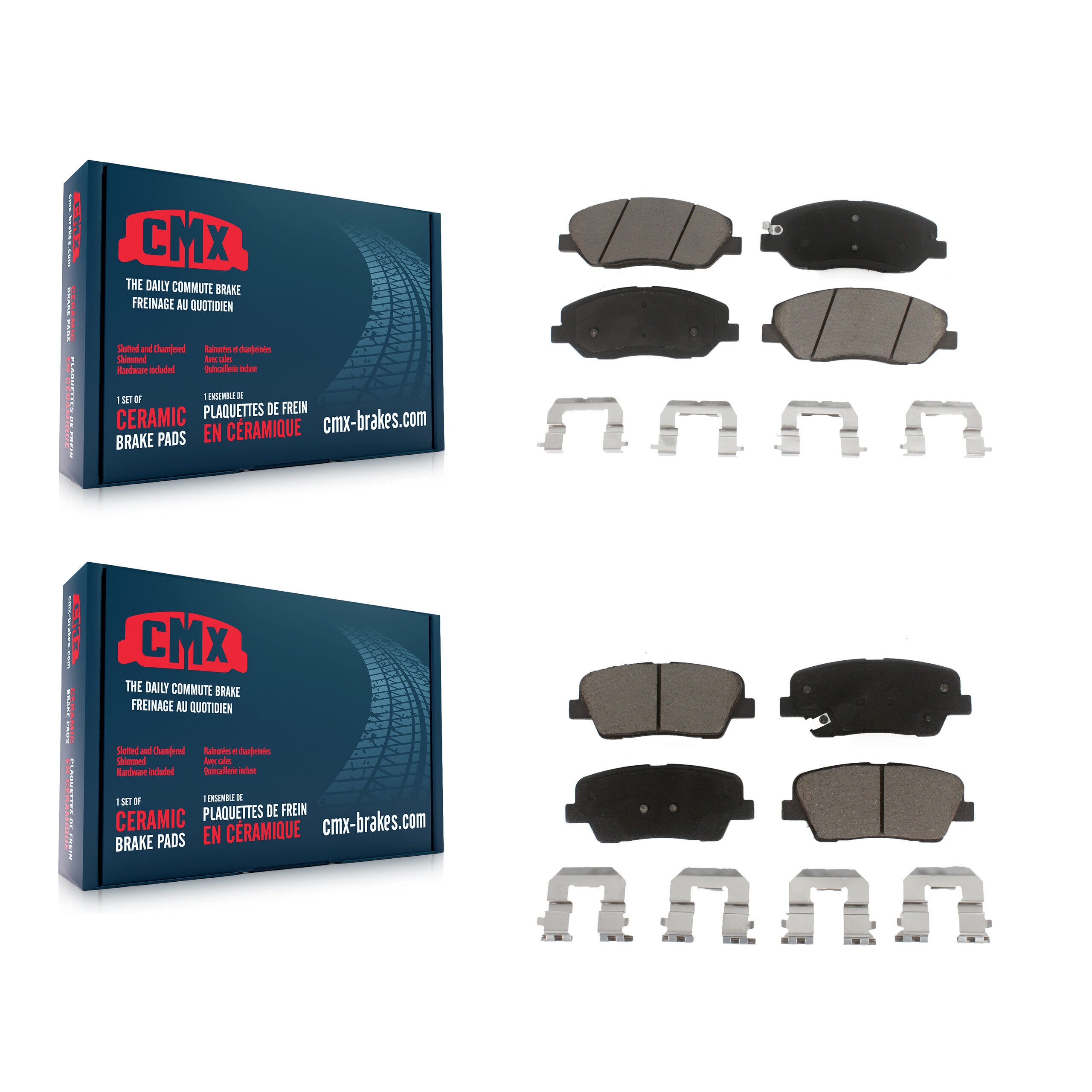 CMX KCX-100035 Disc Brake Pad for 2006-2014 Kia Sedona, Hyundai Genesis, Kia Borrego & more - Front and Rear product image