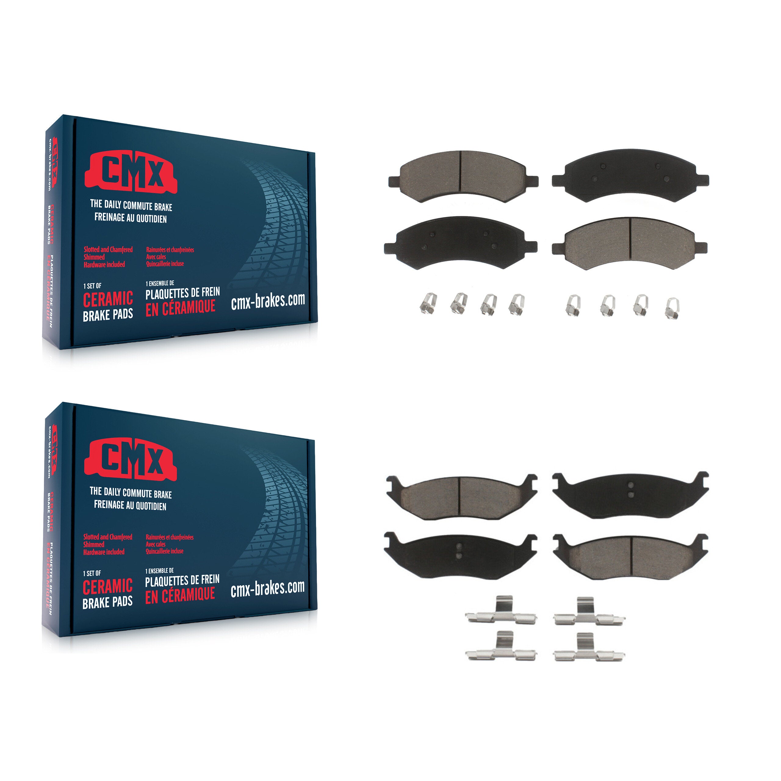 CMX KCX-100041 Disc Brake Pad for 2006-2023 Ram 1500 Classic, Ram 1500, Dodge Ram 1500 & more - Front and Rear product image