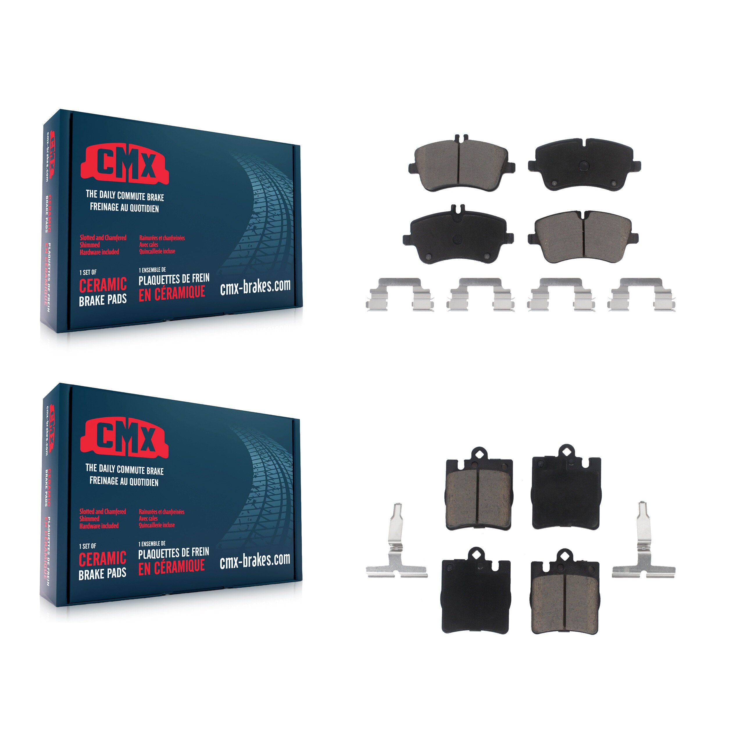 CMX KCX-100046 Disc Brake Pad for 2001-2009 Mercedes-Benz C280, Mercedes-Benz C350, Mercedes-Benz CLK350 & more - Front and Rear product image