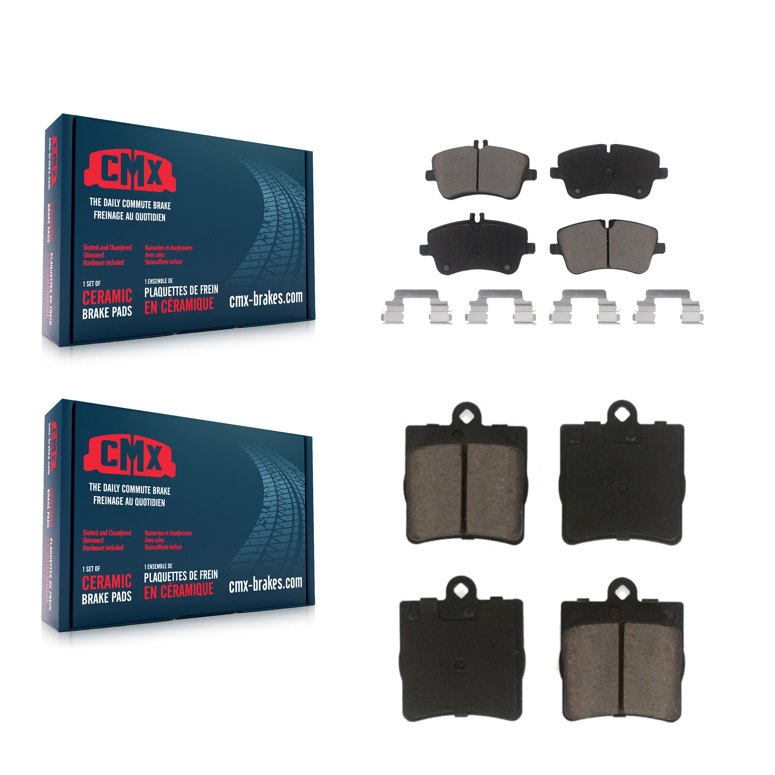 CMX KCX-100049 Disc Brake Pad for 2001-2011 Mercedes-Benz SLK300, Mercedes-Benz C230, Mercedes-Benz SLK280 & more - Front and Rear product image