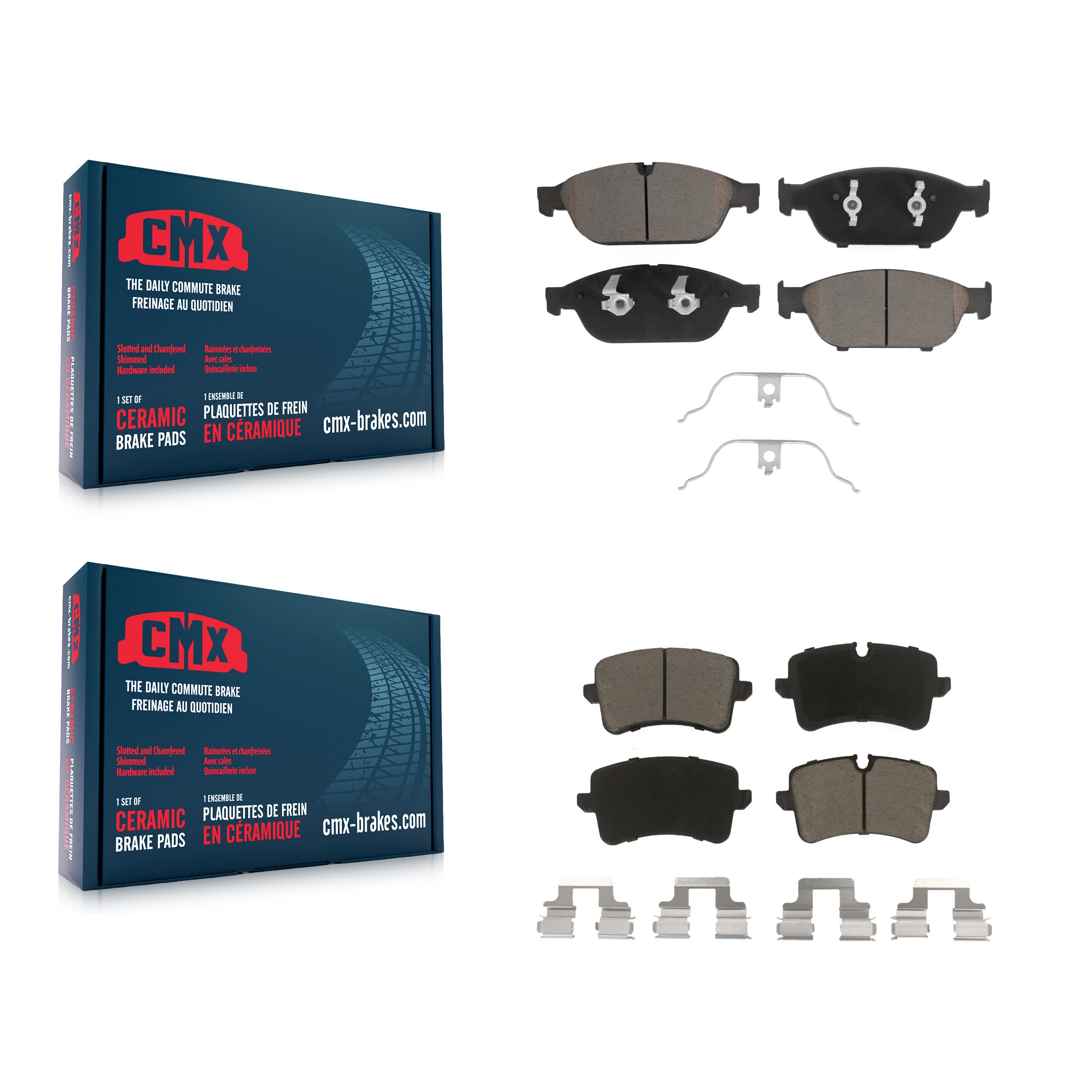CMX KCX-100052 Disc Brake Pad for 2011-2018 Audi A6, Audi A6 Quattro, Audi A7 Quattro & more - Front and Rear product image