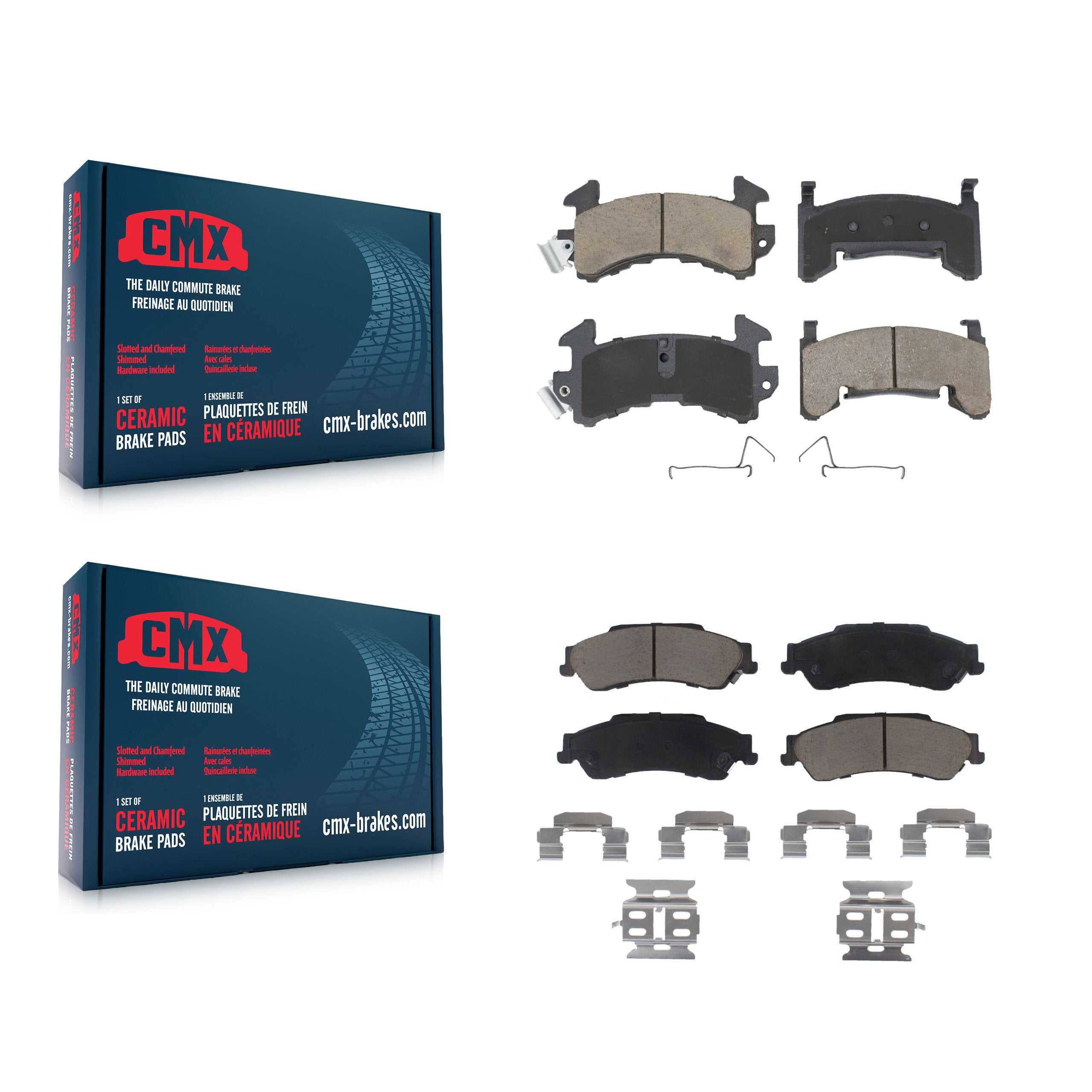 CMX KCX-100057 Disc Brake Pad for 1997-2002 Chevrolet S10, GMC Sonoma, Isuzu Hombre & more - Front and Rear product image