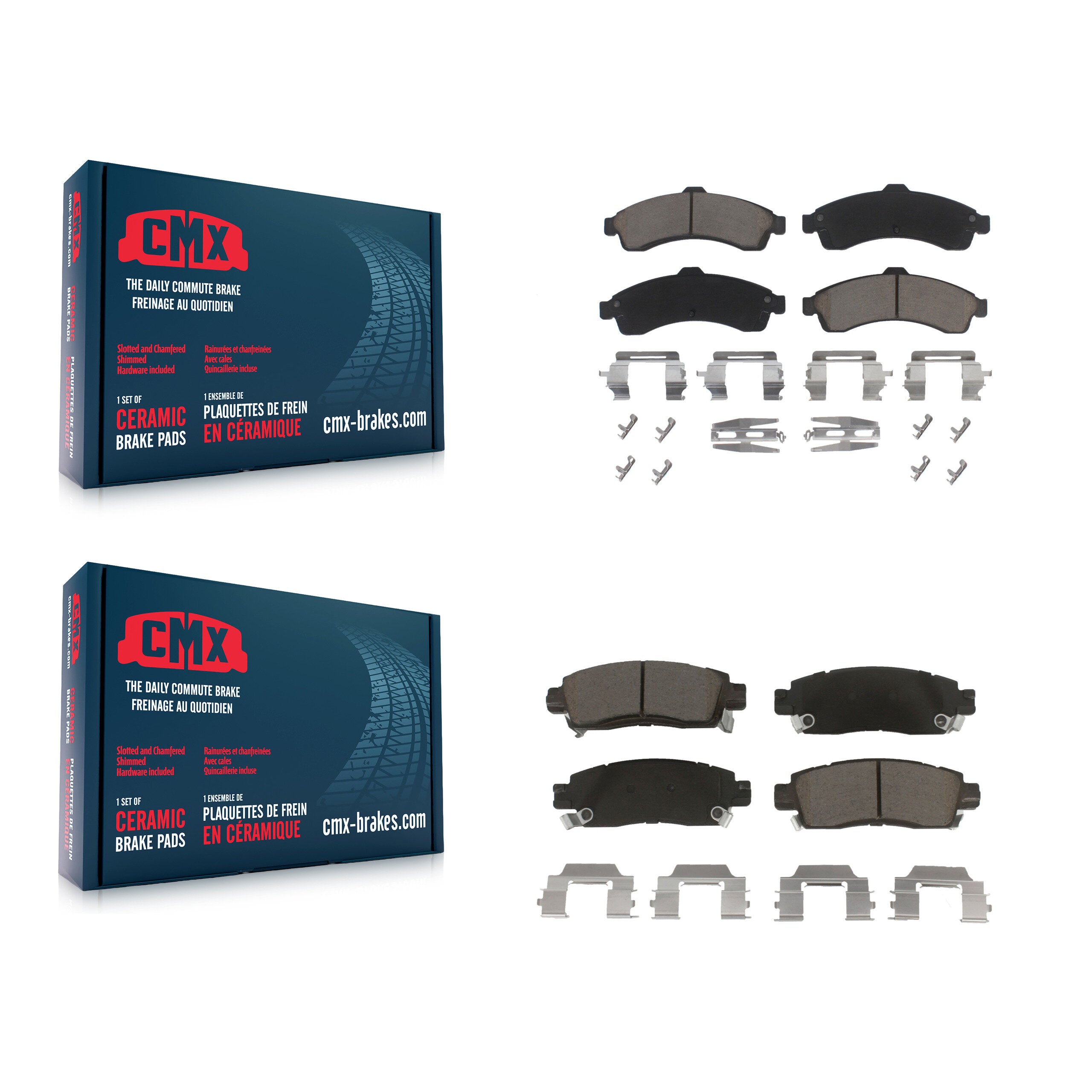 CMX KCX-100060 Disc Brake Pad for 2002-2006 Isuzu Ascender, Saab 9-7x, Buick Rainier & more - Front and Rear product image