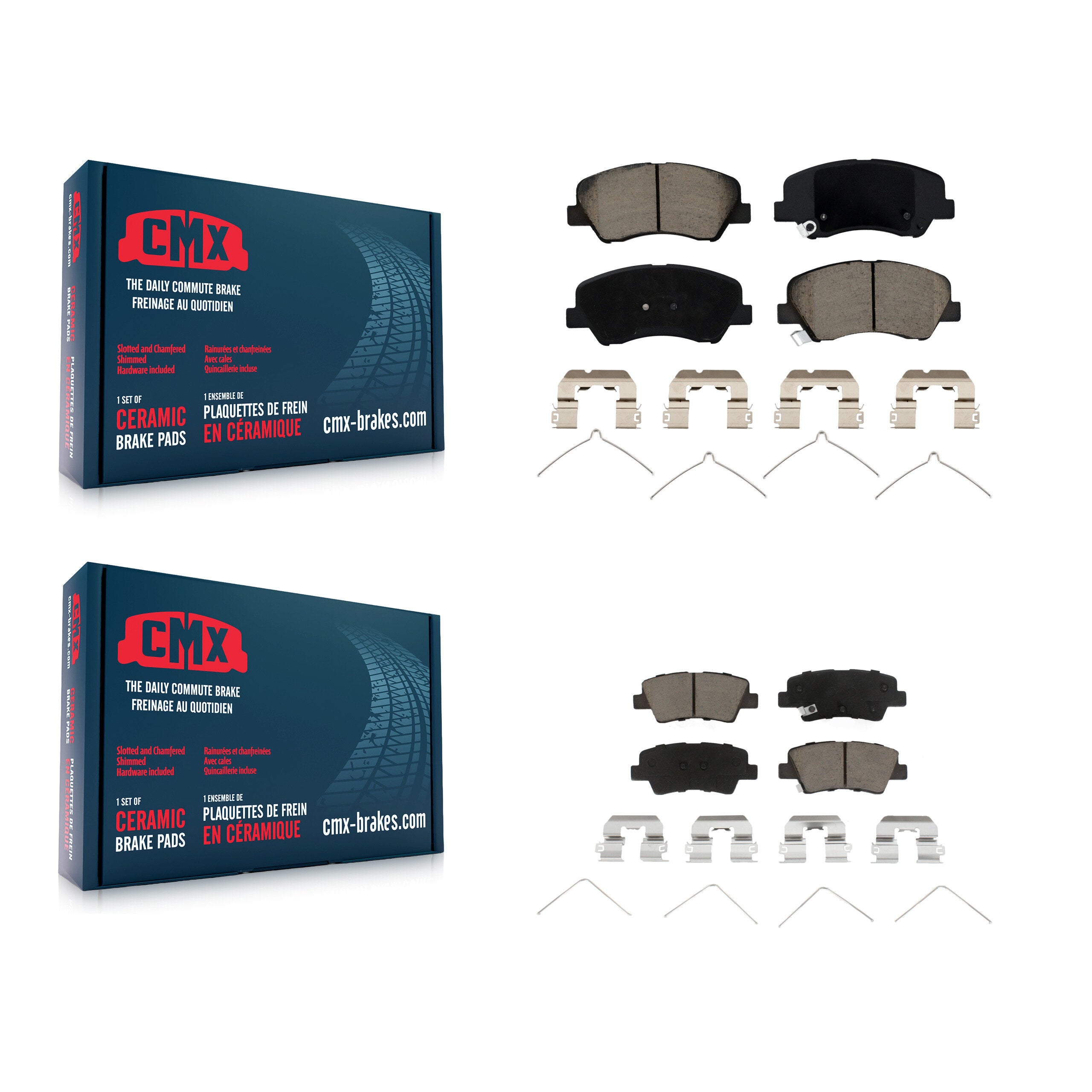 CMX KCX-100061 Disc Brake Pad for 2018-2023 Kia Rio, Hyundai Accent - Front and Rear product image