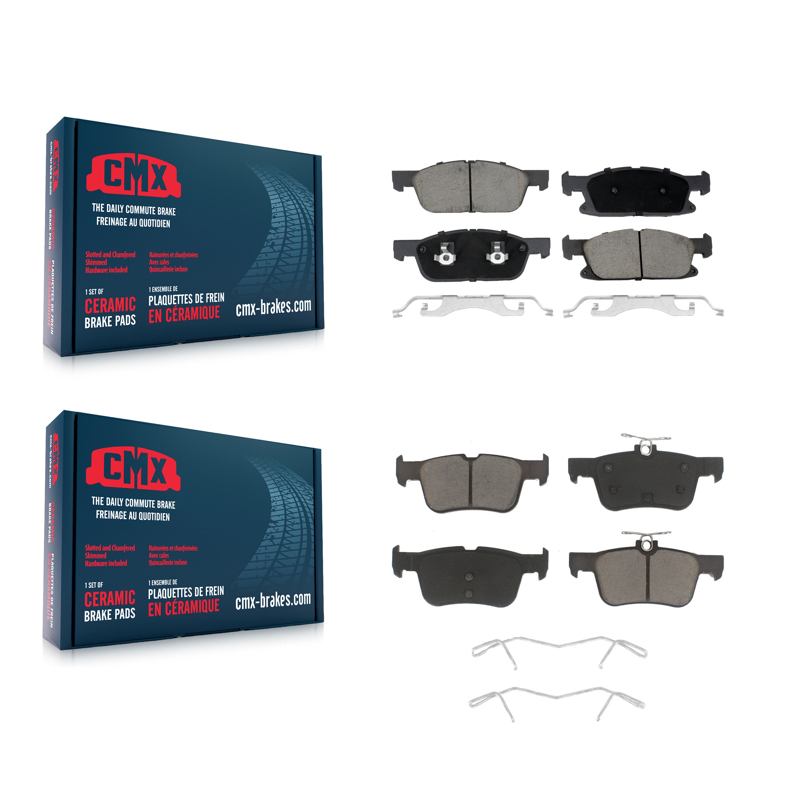 CMX KCX-100067 Disc Brake Pad for 2017-2020 Ford Fusion, Lincoln Continental, Lincoln MKZ - Front and Rear product image