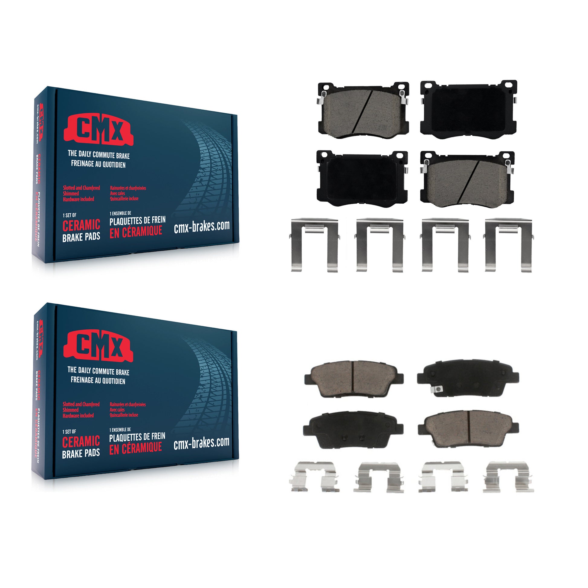 CMX KCX-100080 Disc Brake Pad for 2015-2017 Genesis G80, Hyundai Genesis, Kia K900 - Front and Rear product image