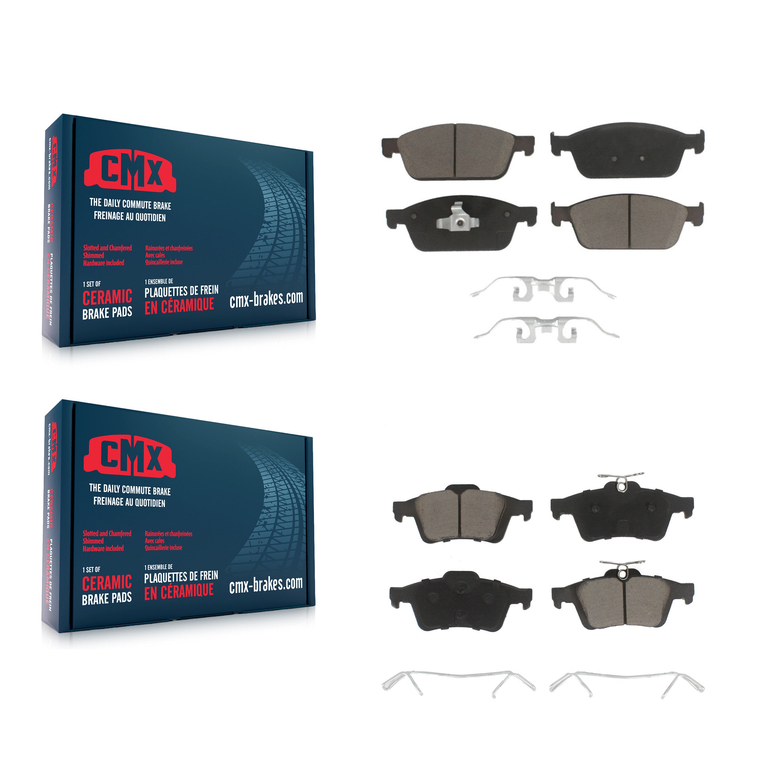 CMX KCX-100086 Disc Brake Pad for 2013-2018 Ford Focus - Front and Rear product image