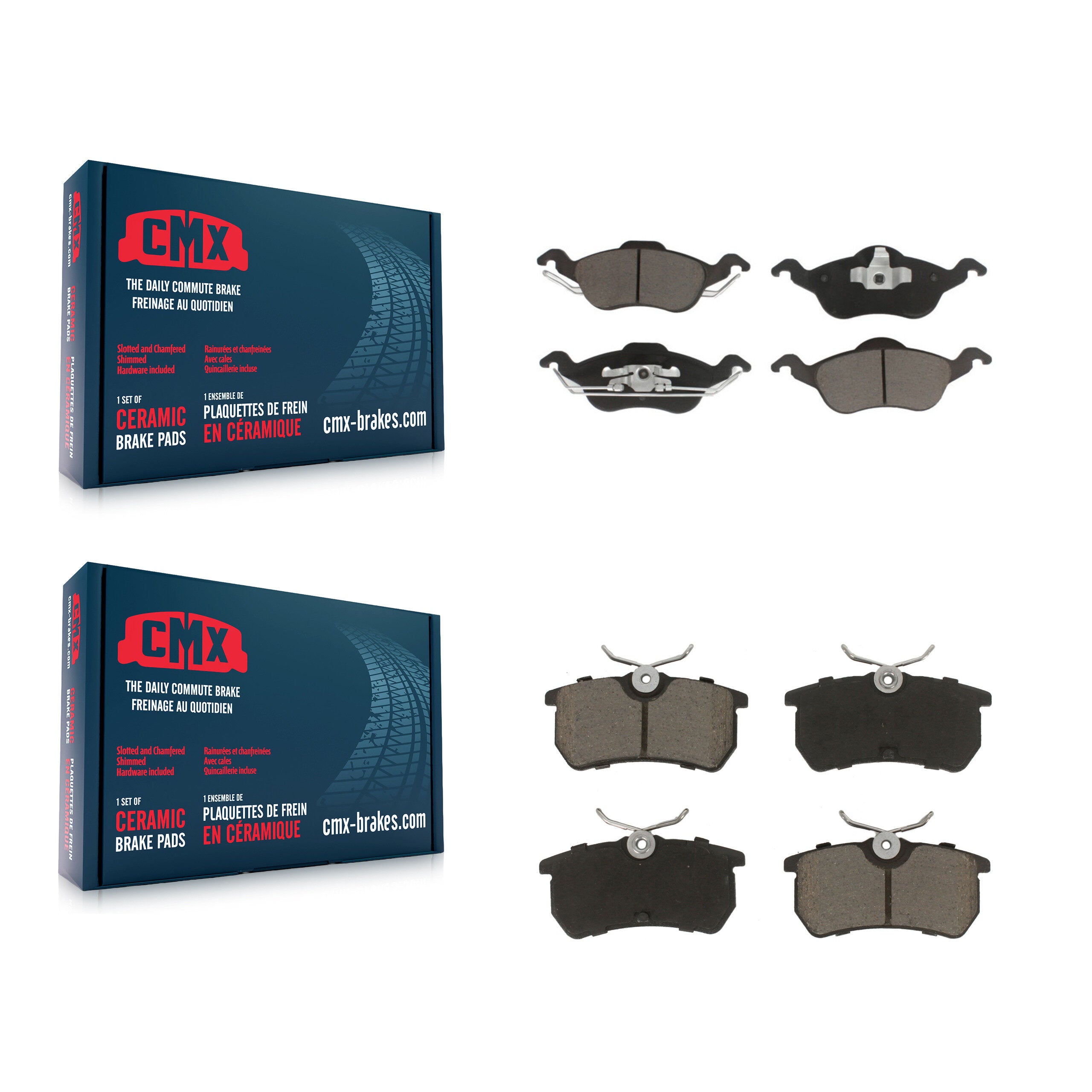CMX KCX-100093 Disc Brake Pad for 2000-2004 Ford Focus - Front and Rear product image
