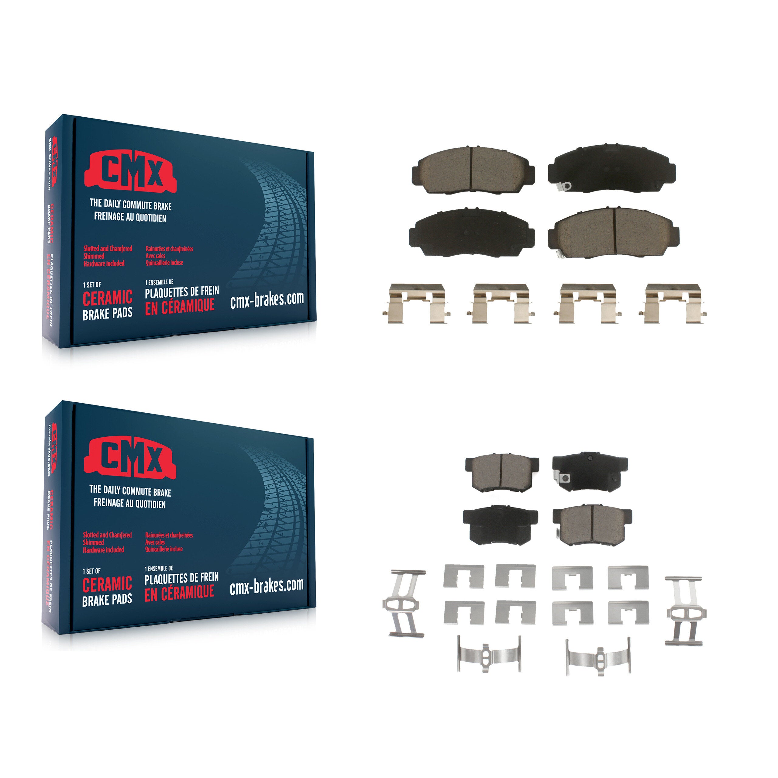 CMX KCX-100101 Disc Brake Pad for 1999-2008 Acura TL, Honda Accord, Acura TSX & more - Front and Rear product image