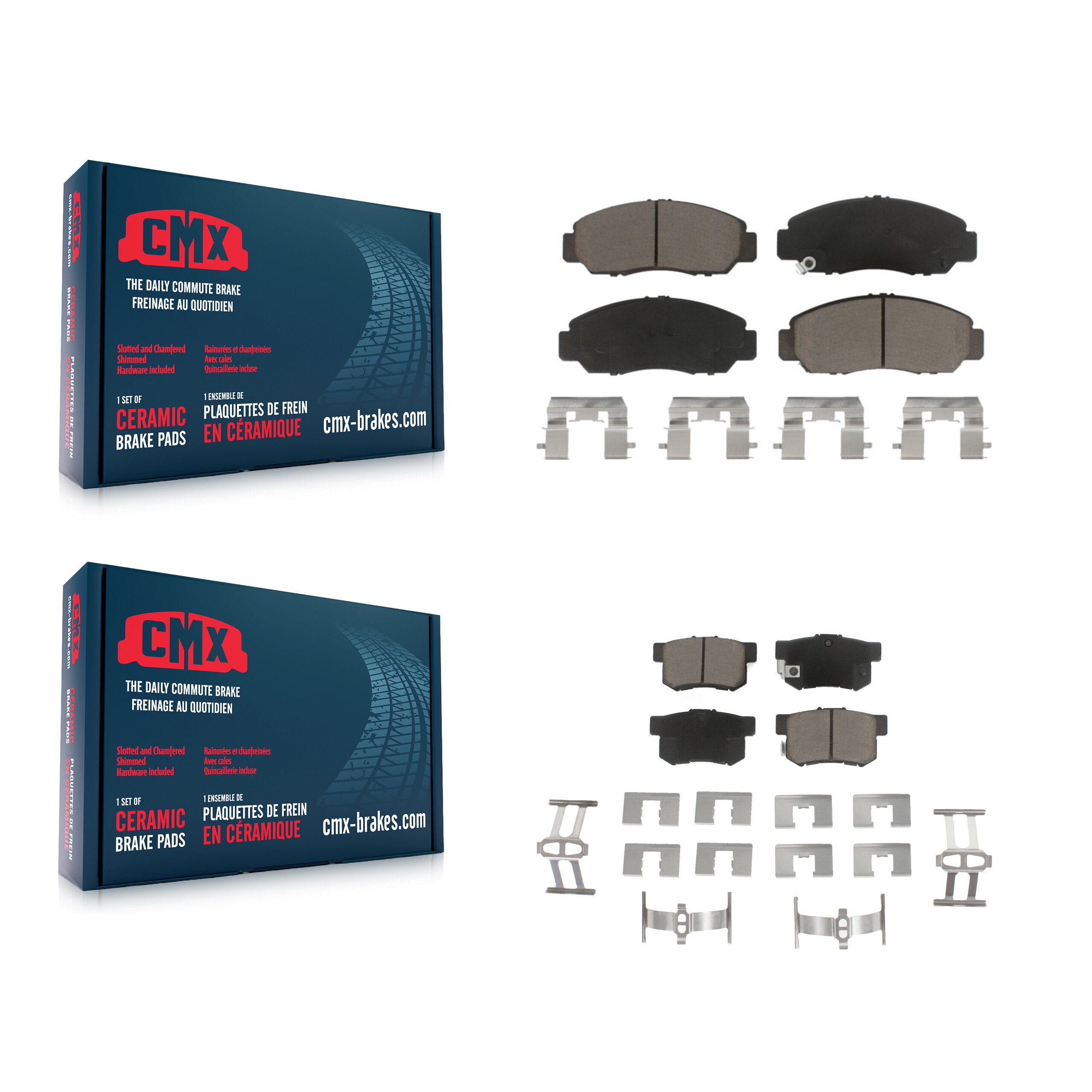 CMX KCX-100104 Disc Brake Pad for 2003-2011 Acura CSX, Honda Accord - Front and Rear product image