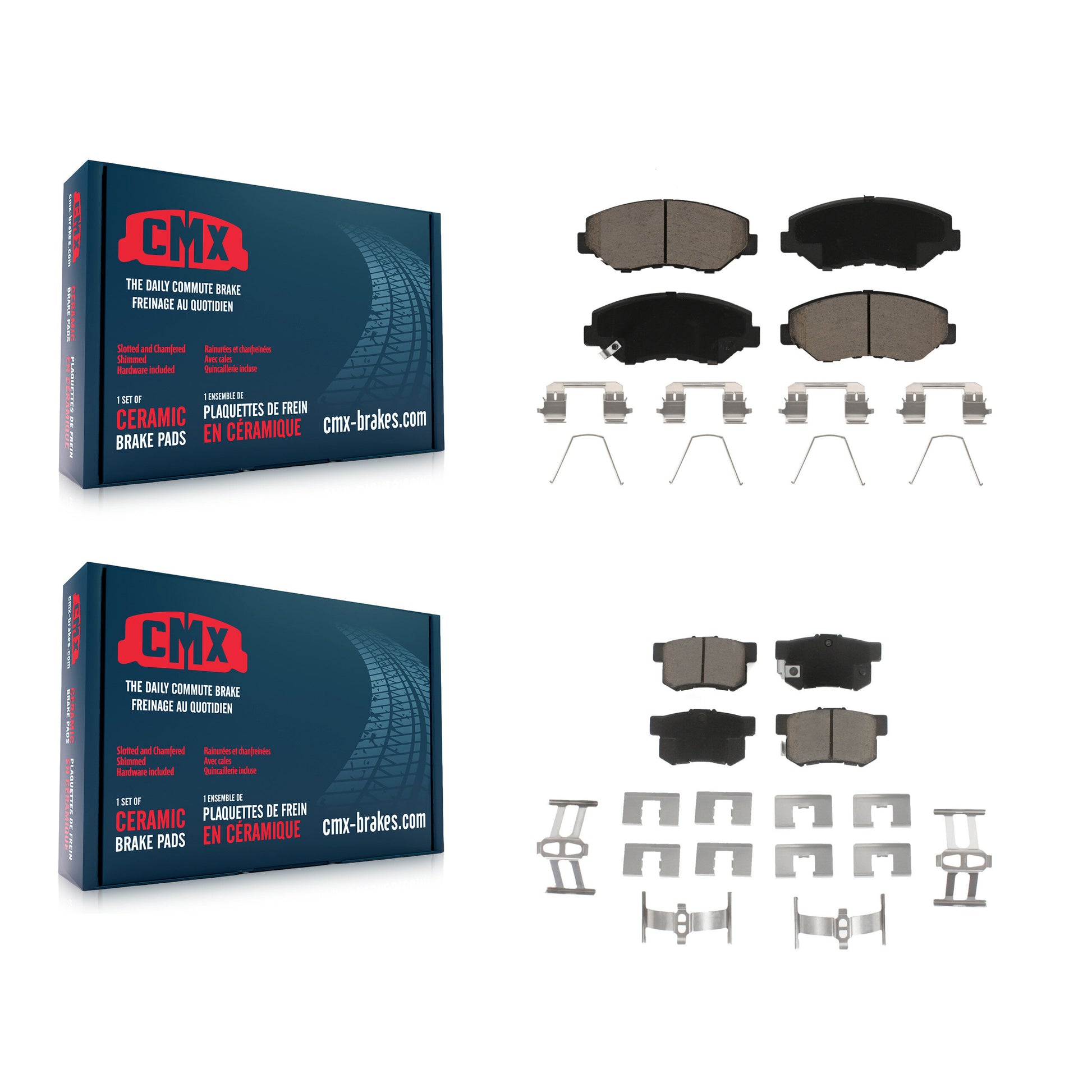 CMX KCX-100105 Disc Brake Pad for 2002-2015 Honda Civic, Acura ILX, Honda Accord & more - Front and Rear product image
