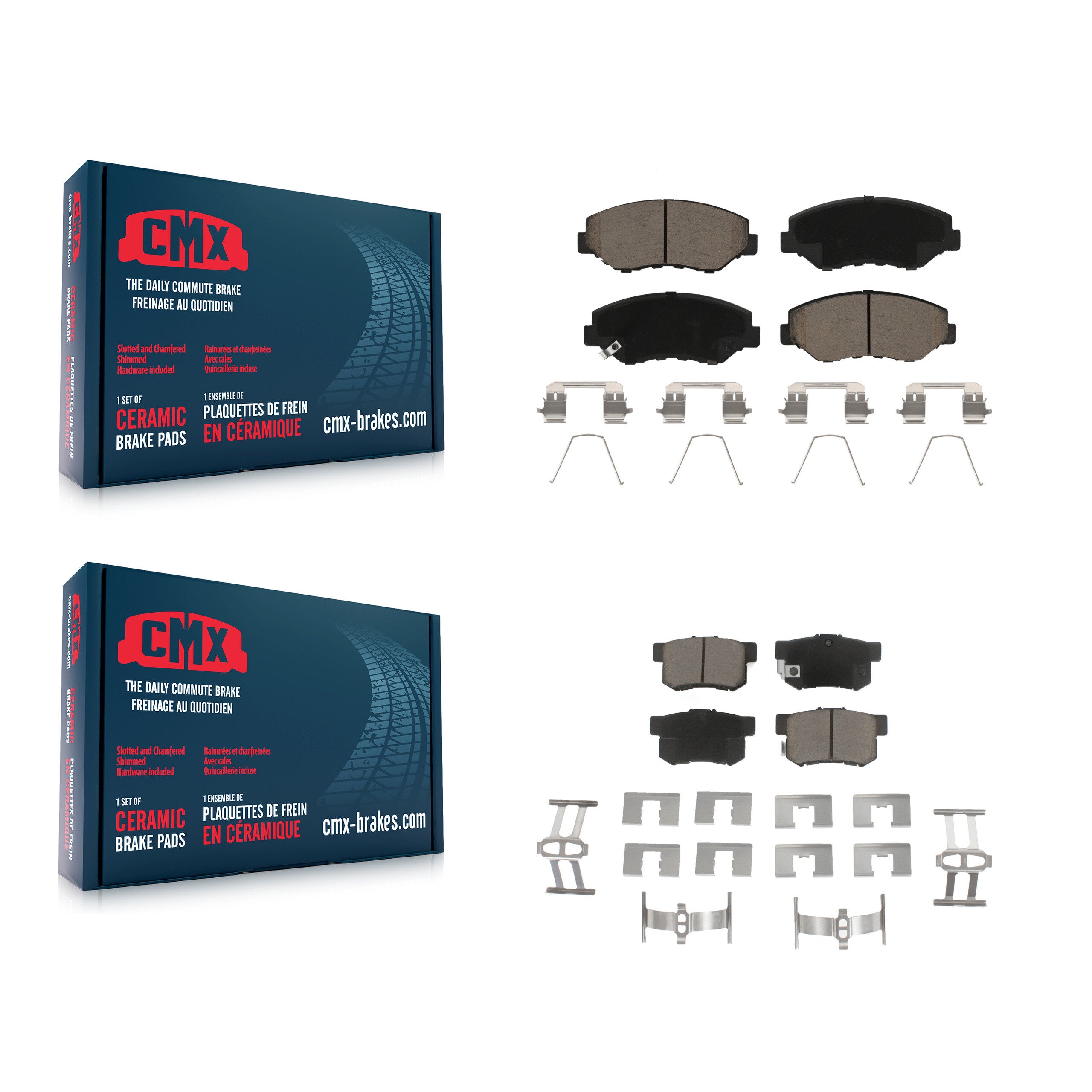 CMX KCX-100105 Disc Brake Pad for 2002-2015 Honda Civic, Acura ILX, Honda Accord & more - Front and Rear product image