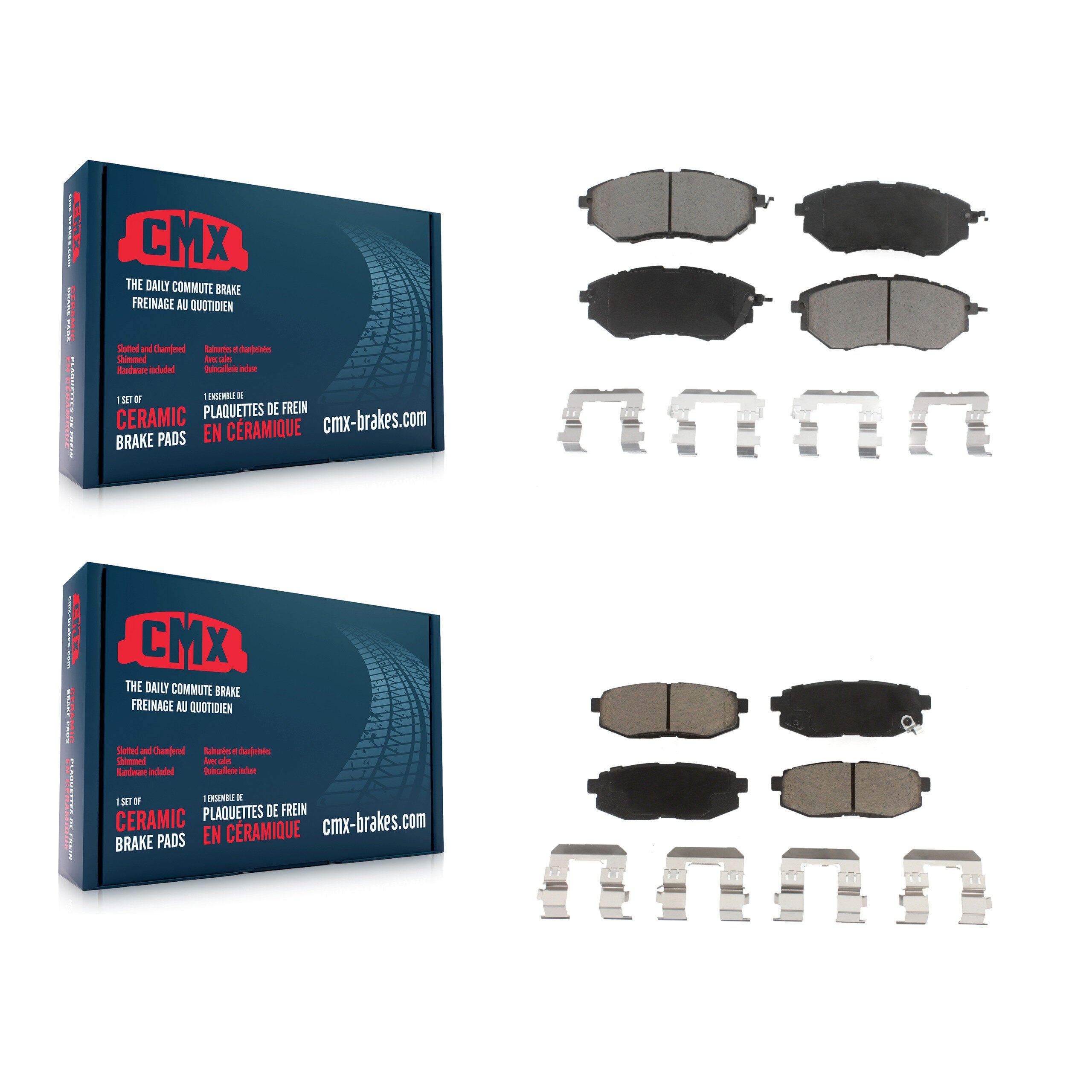 CMX KCX-100111 Disc Brake Pad for 2006-2018 Subaru Forester, Subaru Legacy, Subaru Outback & more - Front and Rear product image