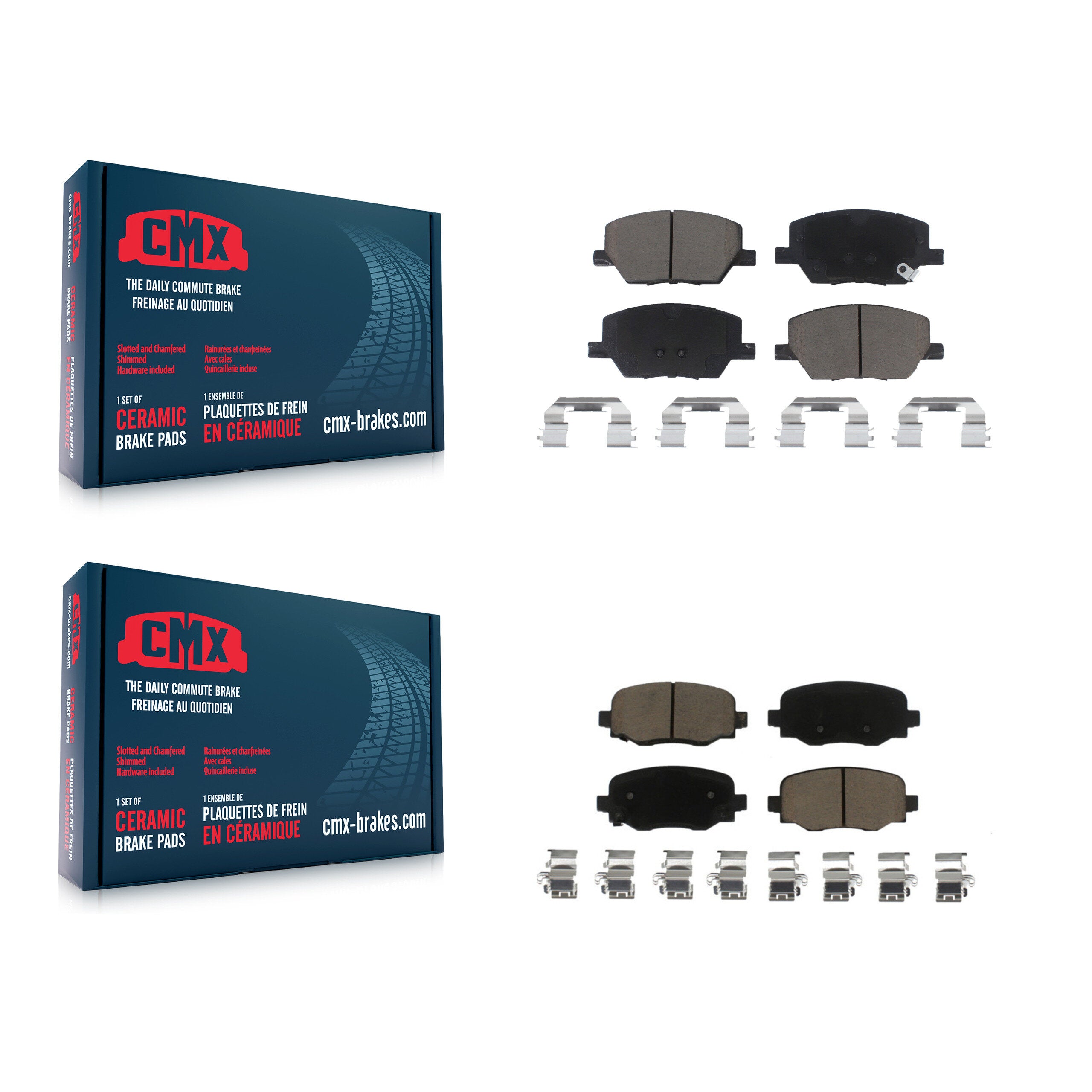 CMX KCX-100114 Disc Brake Pad for 2015-2024 Dodge Hornet, Fiat 500X, Jeep Renegade - Front and Rear product image