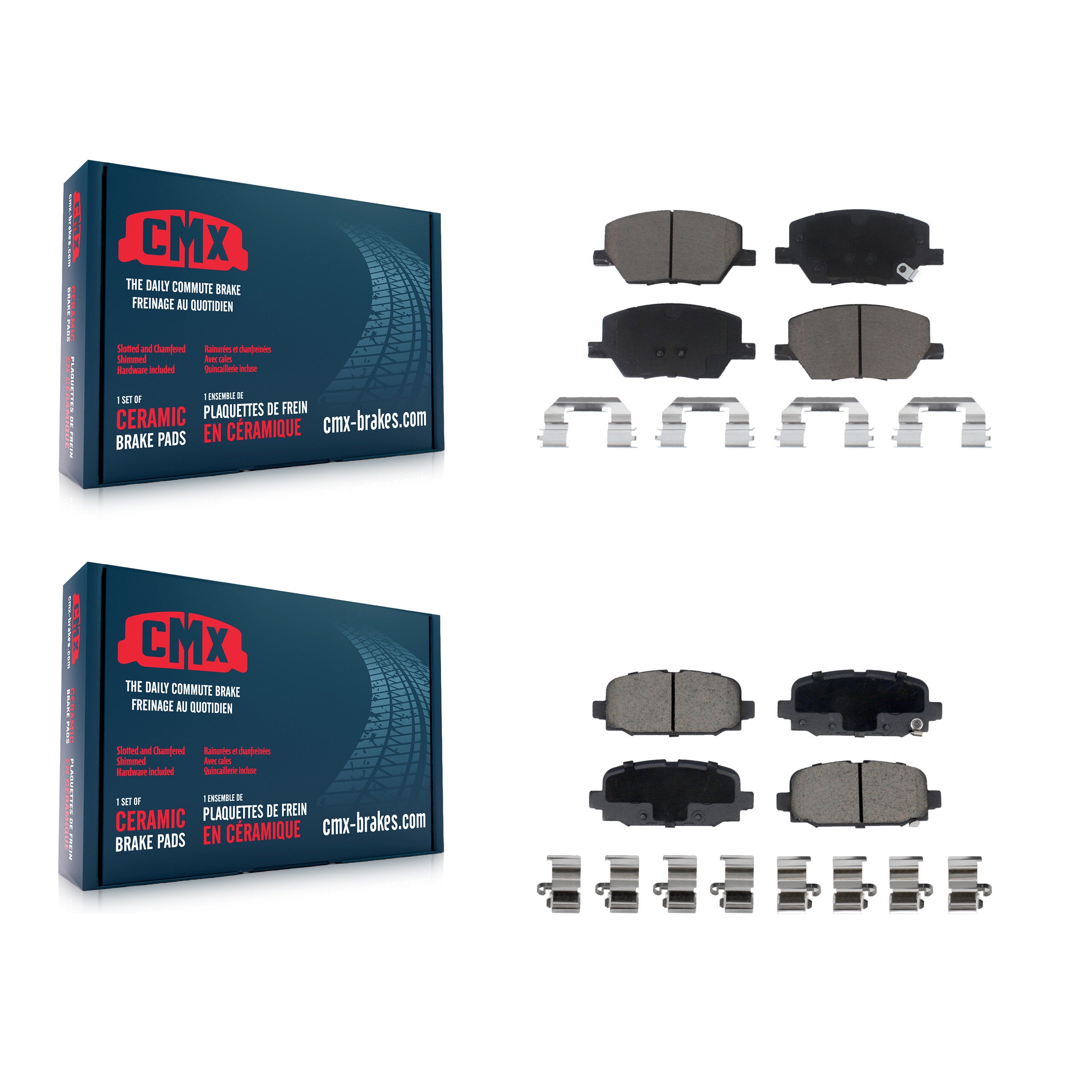 CMX KCX-100115 Disc Brake Pad for 2018-2023 Jeep Compass - Front and Rear product image
