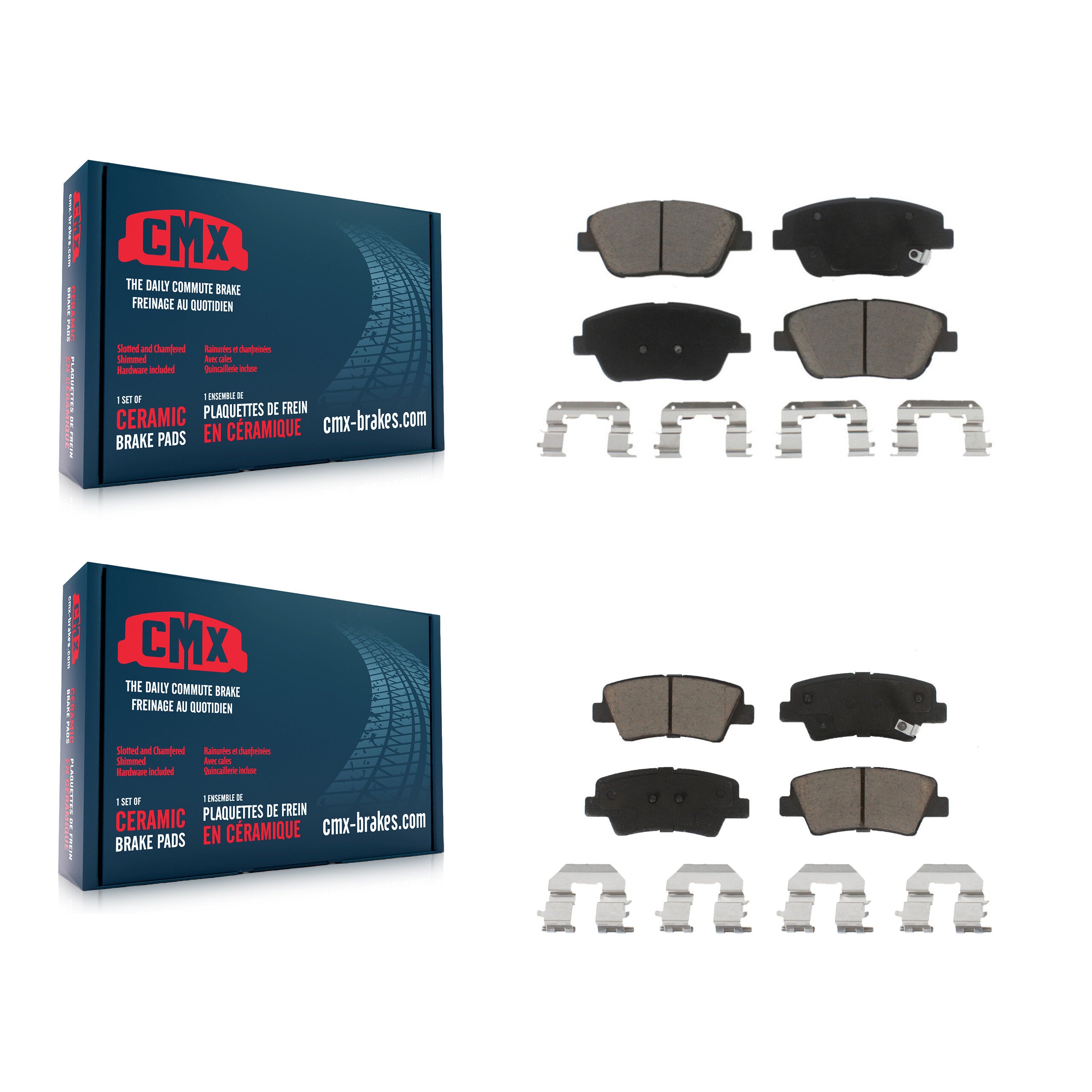 CMX KCX-100121 Disc Brake Pad for 2011-2016 Kia Optima, Hyundai Sonata - Front and Rear product image