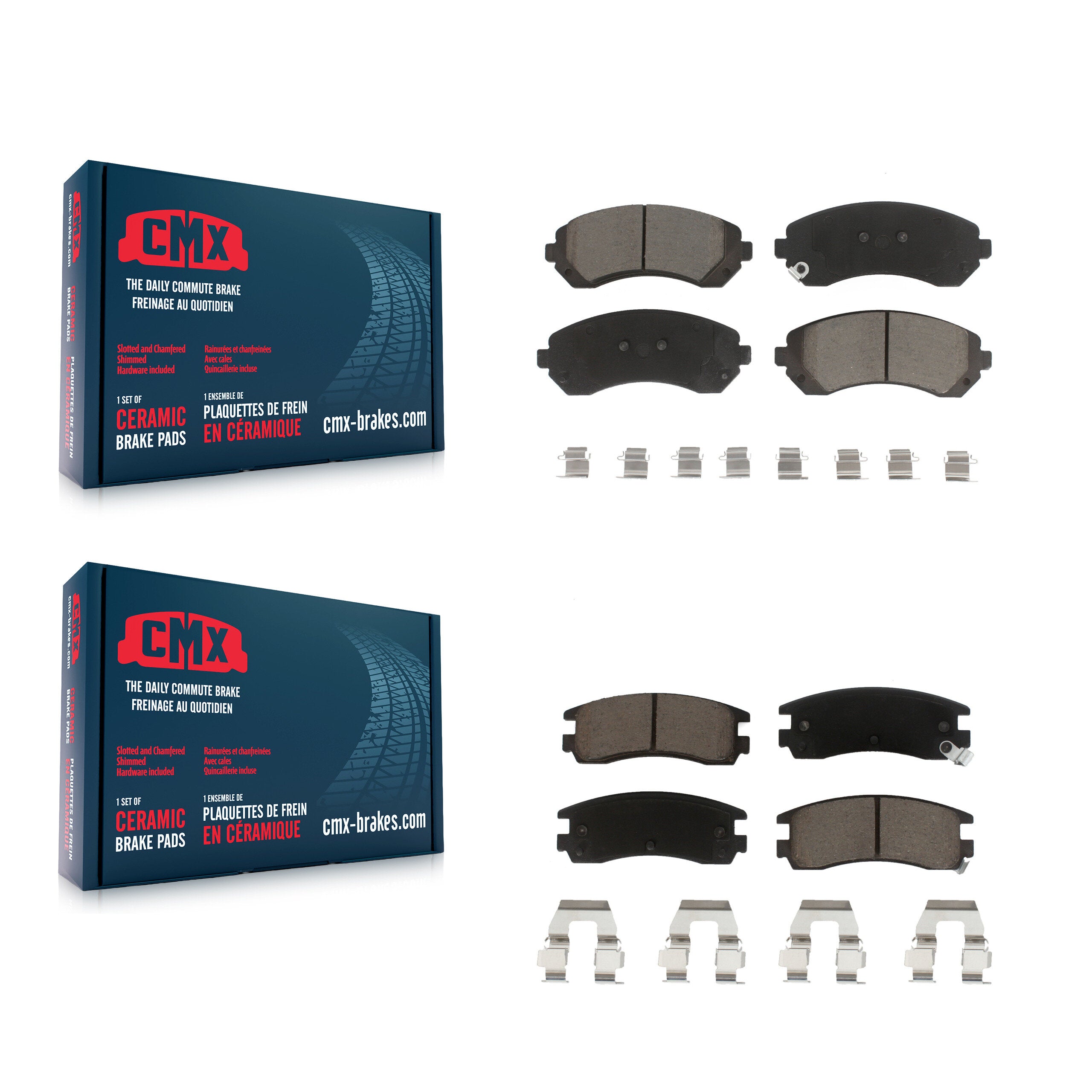 CMX KCX-100123 Disc Brake Pad for 2001-2007 Buick Rendezvous, Chevrolet Venture, Oldsmobile Silhouette & more - Front and Rear product image
