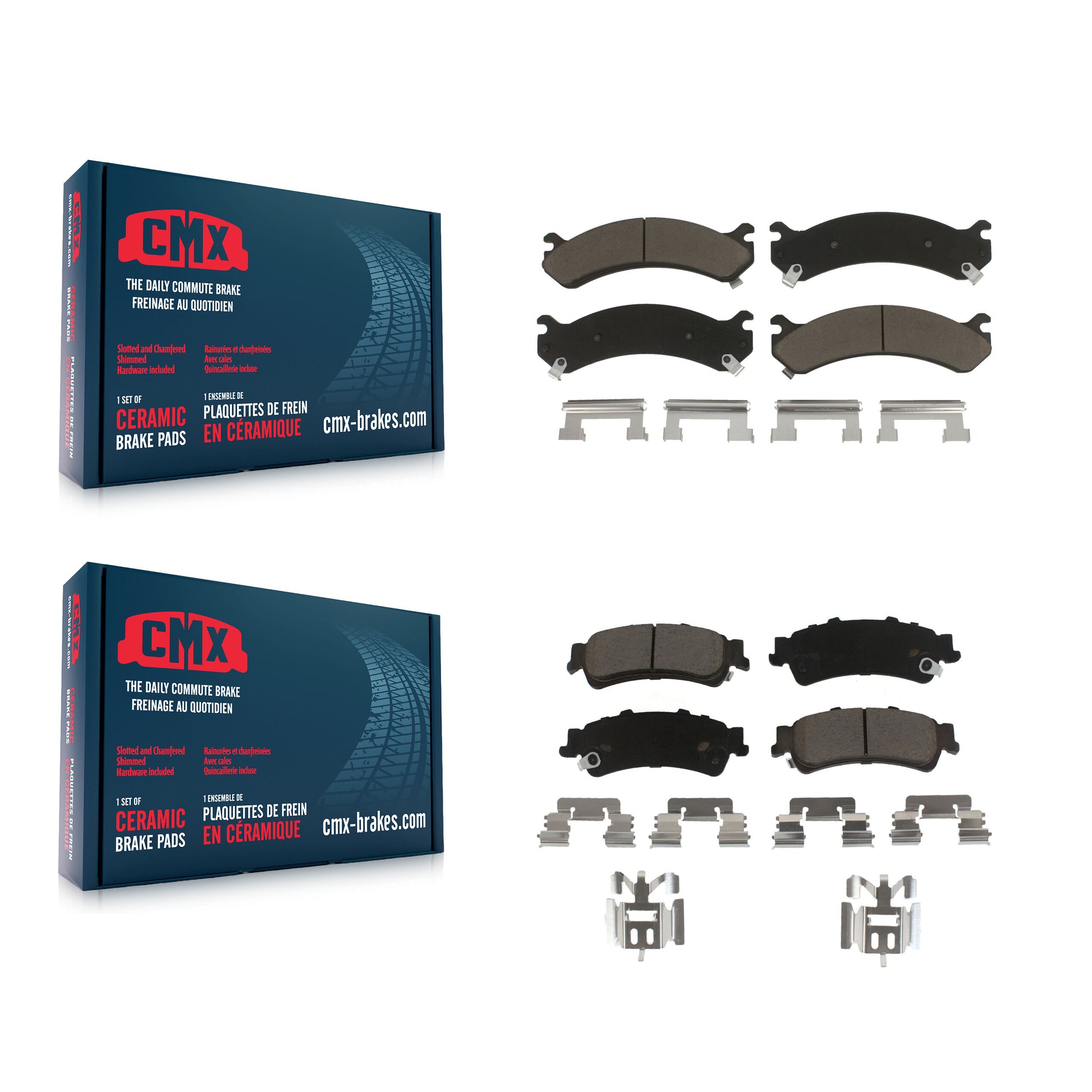 CMX KCX-100126 Disc Brake Pad for 2000-2011 Cadillac DTS, GMC Sierra 3500, Cadillac DeVille - Front and Rear product image