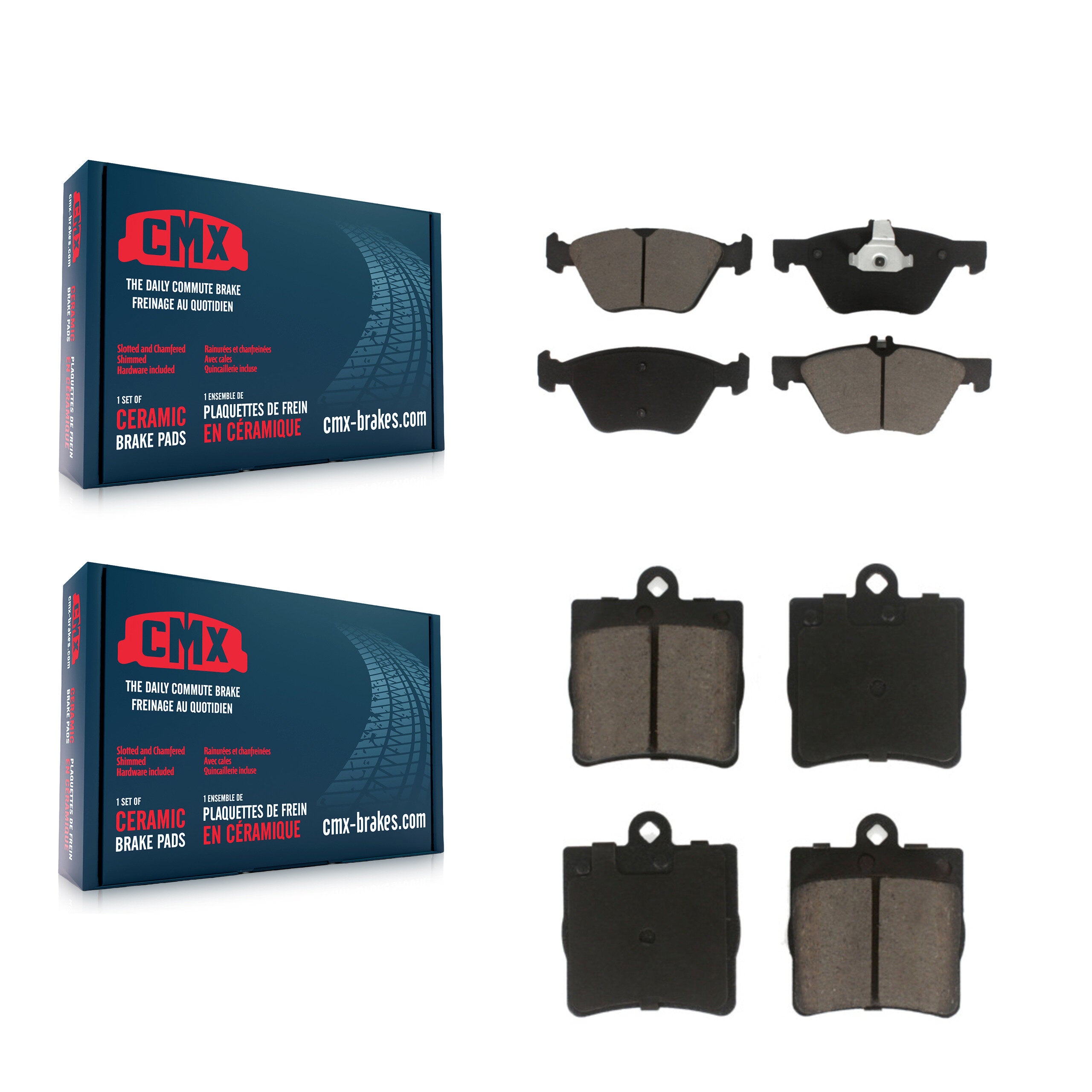 CMX KCX-100137 Disc Brake Pad for 2001-2008 Chrysler Crossfire, Mercedes-Benz SLK320 - Front and Rear product image
