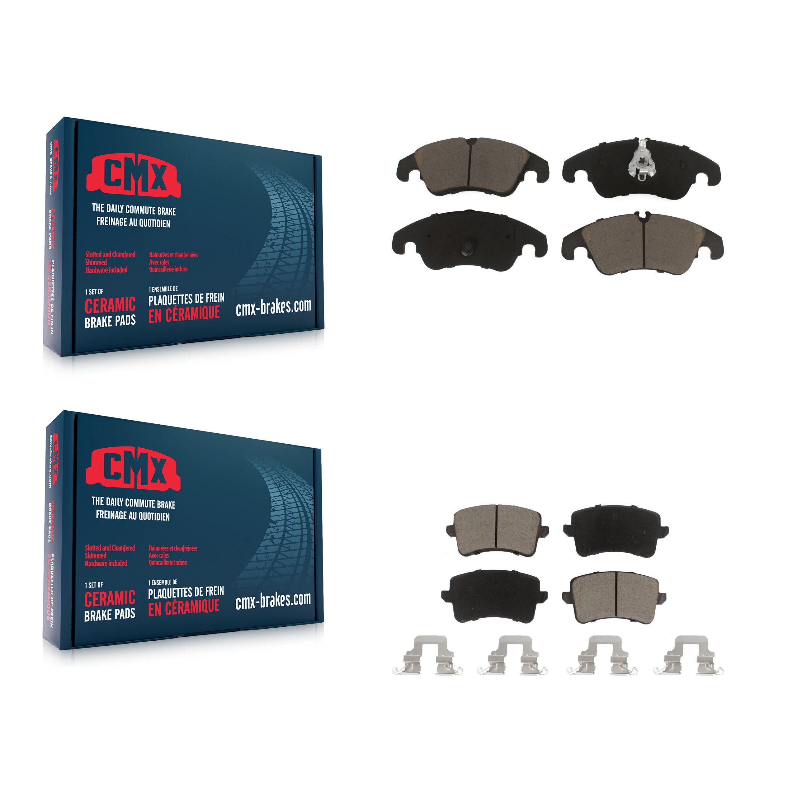 CMX KCX-100140 Disc Brake Pad for 2008-2017 Audi A4 allroad, Audi A5 Quattro, Audi allroad & more - Front and Rear product image
