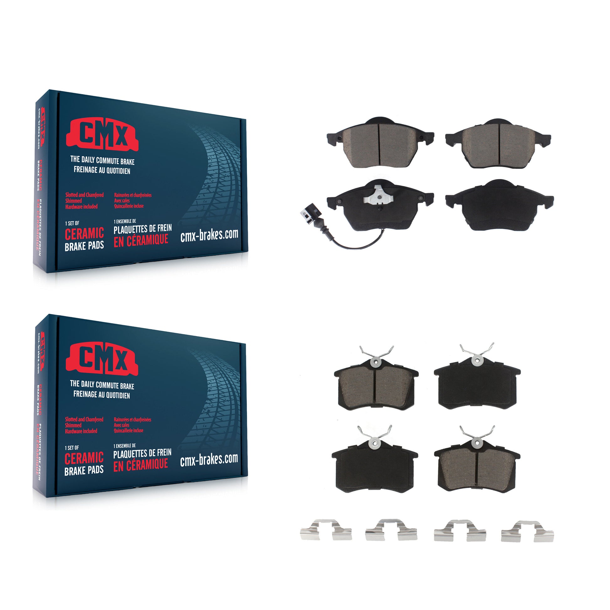 CMX KCX-100163 Disc Brake Pad for 1998-2006 Volkswagen Golf, Volkswagen Jetta, Audi TT Quattro & more - Front and Rear product image