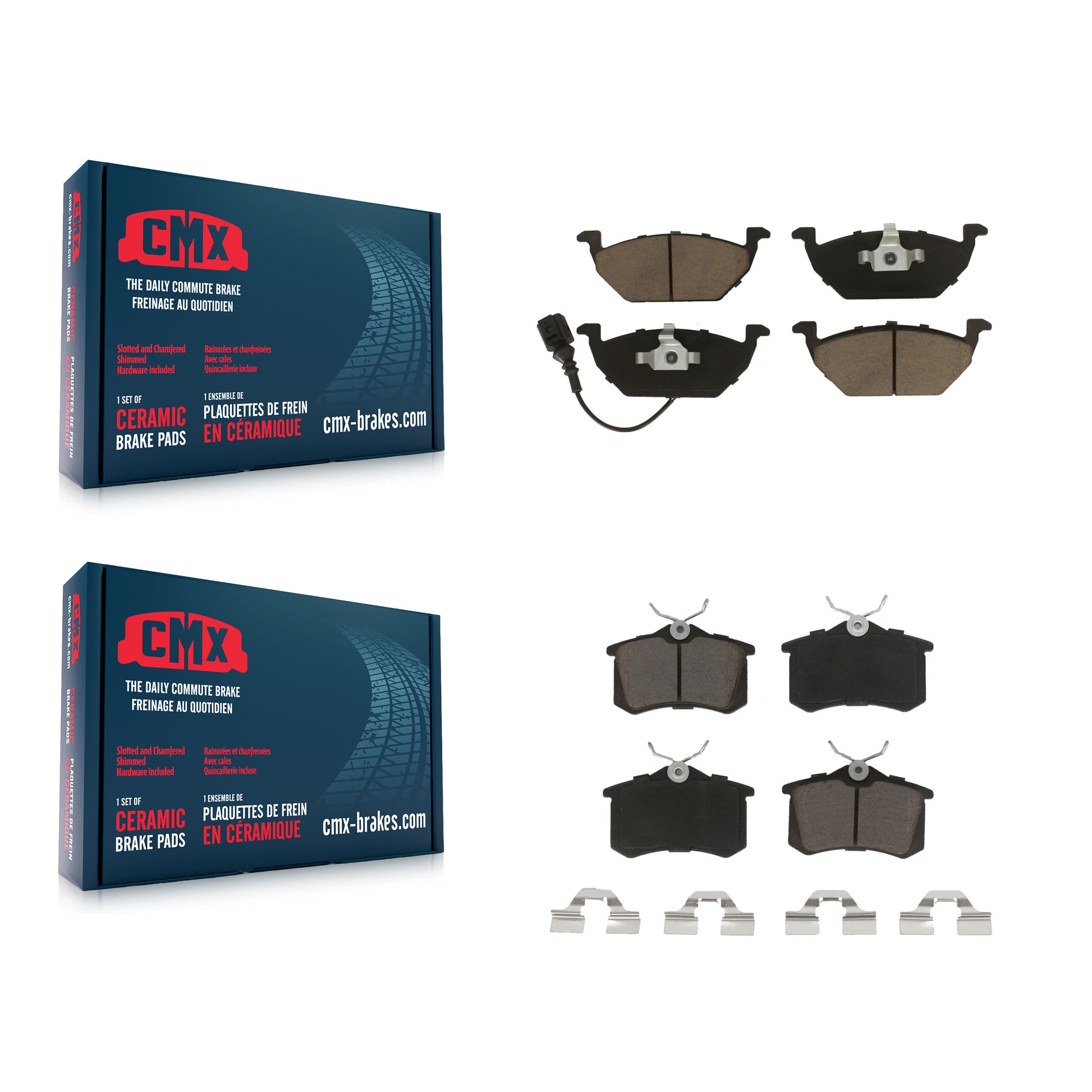 CMX KCX-100165 Disc Brake Pad for 1999-2010 Volkswagen Beetle, Volkswagen Jetta - Front and Rear product image