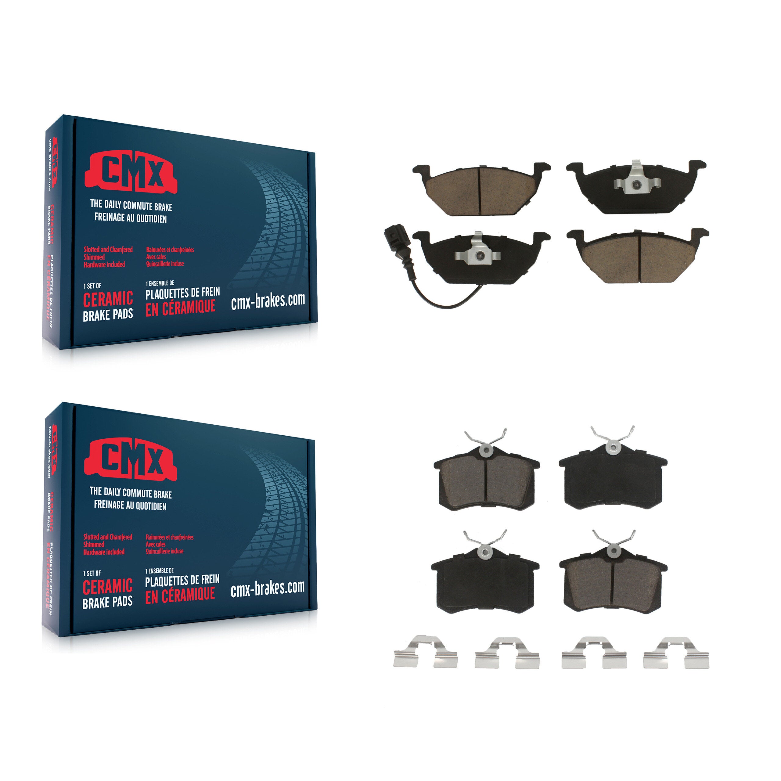 CMX KCX-100165 Disc Brake Pad for 1999-2010 Volkswagen Beetle, Volkswagen Jetta - Front and Rear product image