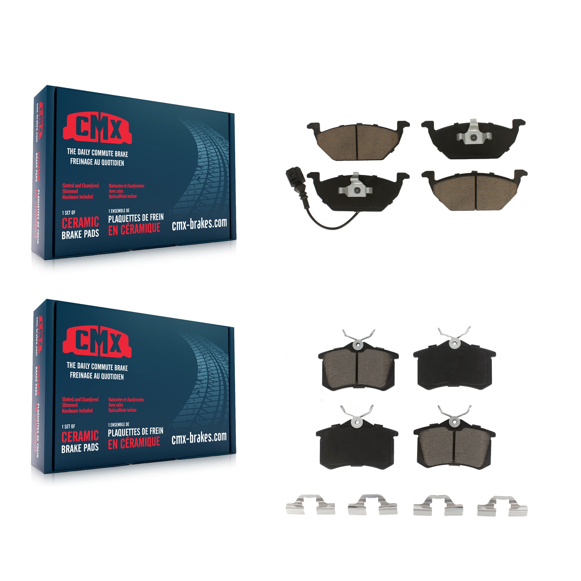 CMX KCX-100166 Disc Brake Pad for 1998-2010 Volkswagen Golf City, Volkswagen Jetta City, Volkswagen Jetta & more - Front and Rear product image