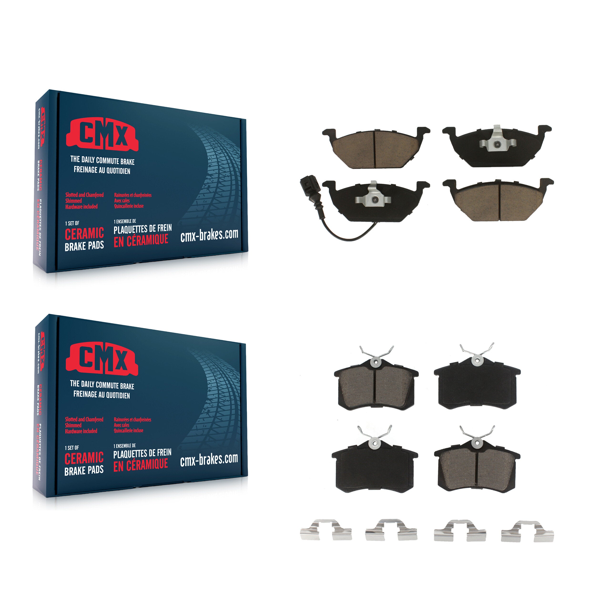 CMX KCX-100166 Disc Brake Pad for 1998-2010 Volkswagen Golf City, Volkswagen Jetta City, Volkswagen Jetta & more - Front and Rear product image