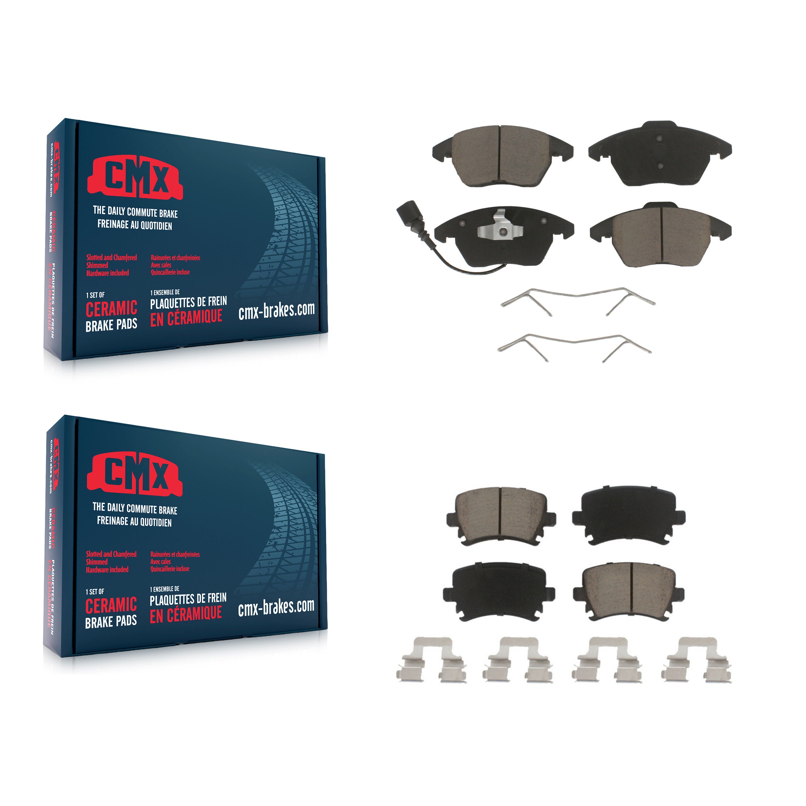 CMX KCX-100167 Disc Brake Pad for 2005-2017 Volkswagen CC, Audi TT, Volkswagen Jetta & more - Front and Rear product image