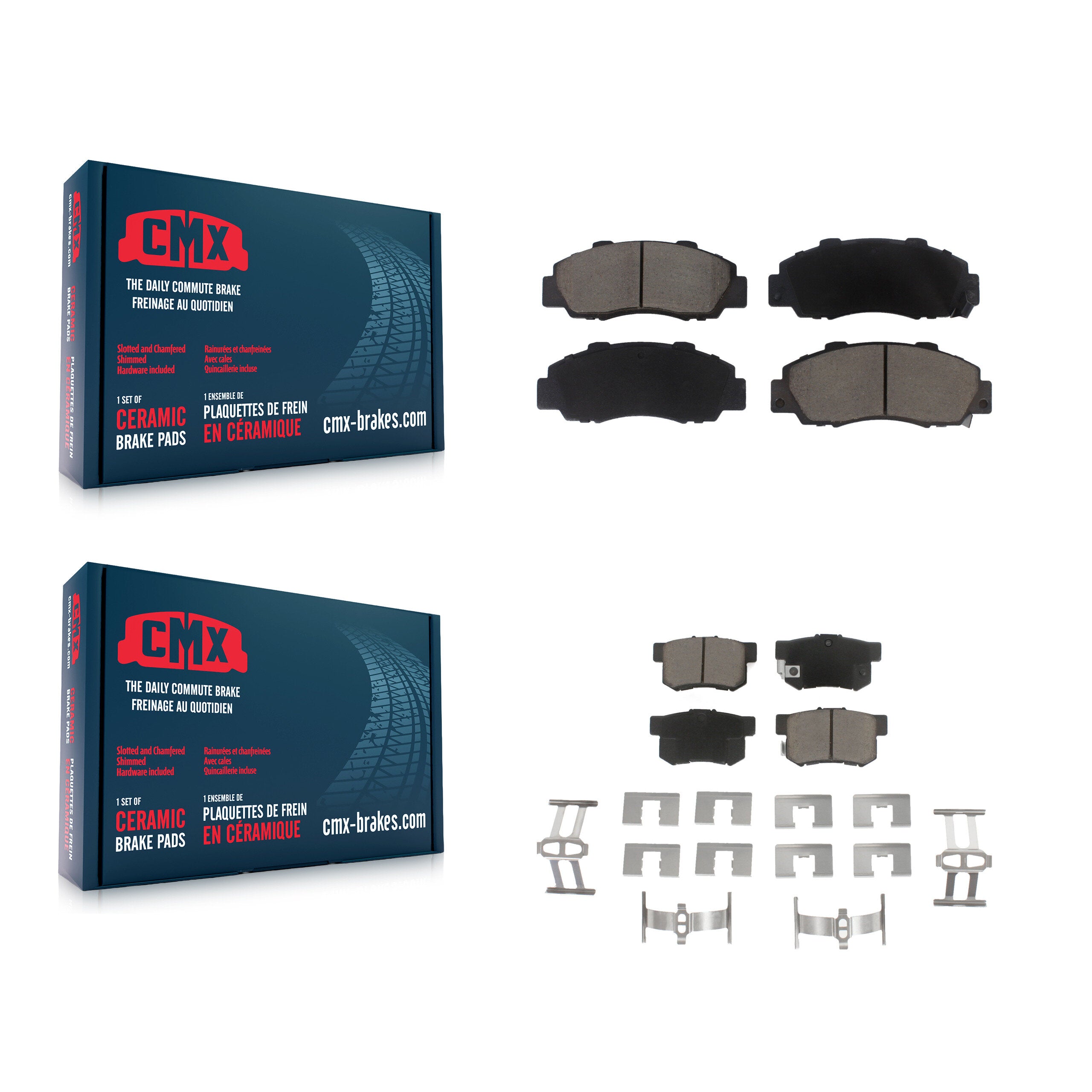 CMX KCX-100173 Disc Brake Pad for 1991-2002 Honda Accord, Acura CL, Acura Integra & more - Front and Rear product image