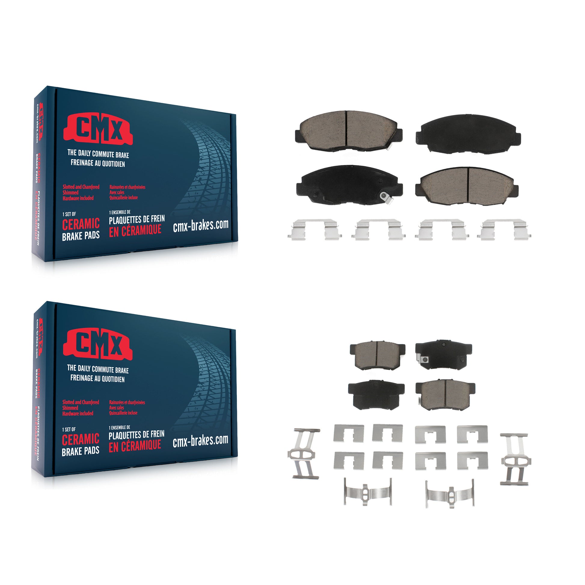 CMX KCX-100174 Disc Brake Pad for 1990-2002 Acura CL, Honda Accord - Front and Rear product image