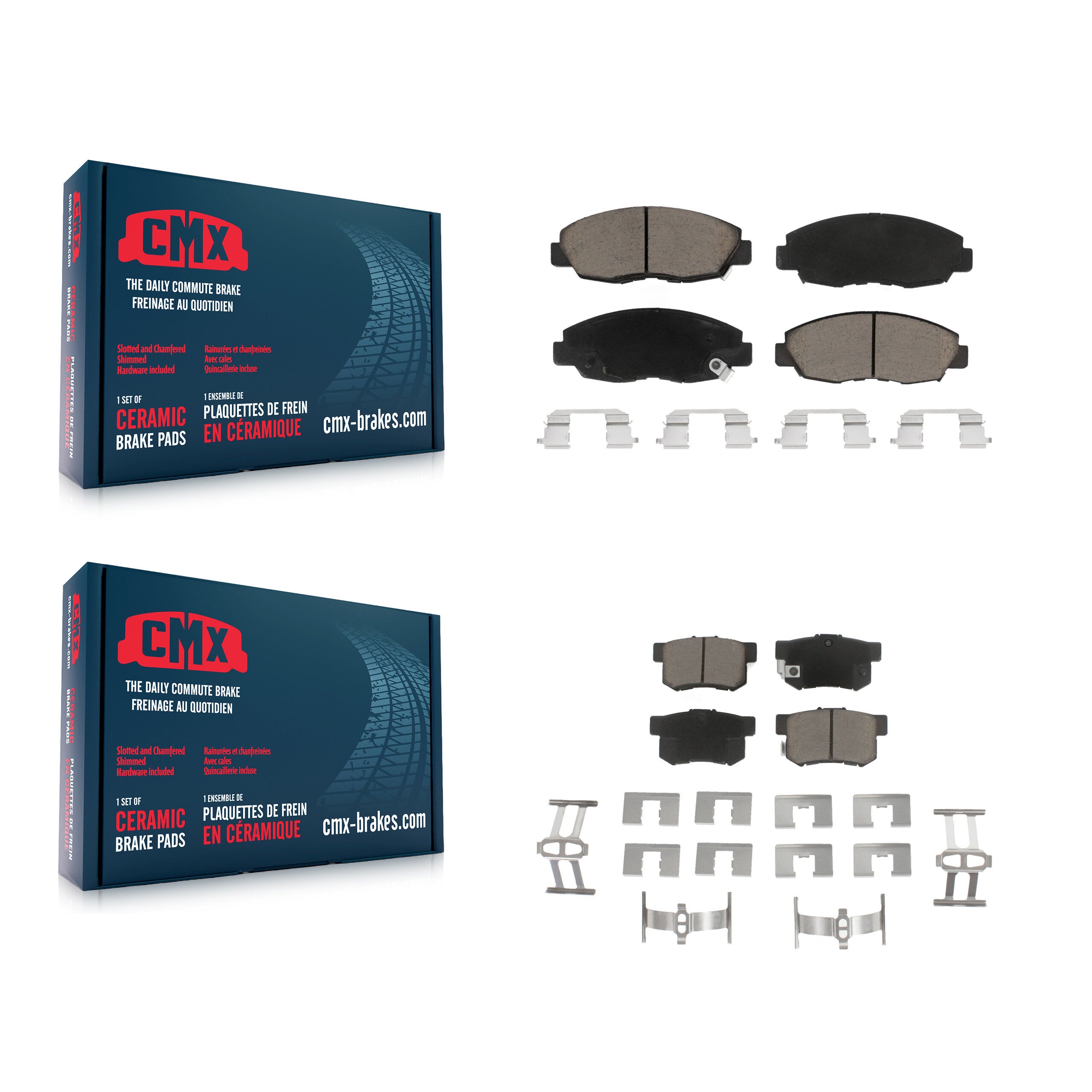 CMX KCX-100174 Disc Brake Pad for 1990-2002 Acura CL, Honda Accord - Front and Rear product image