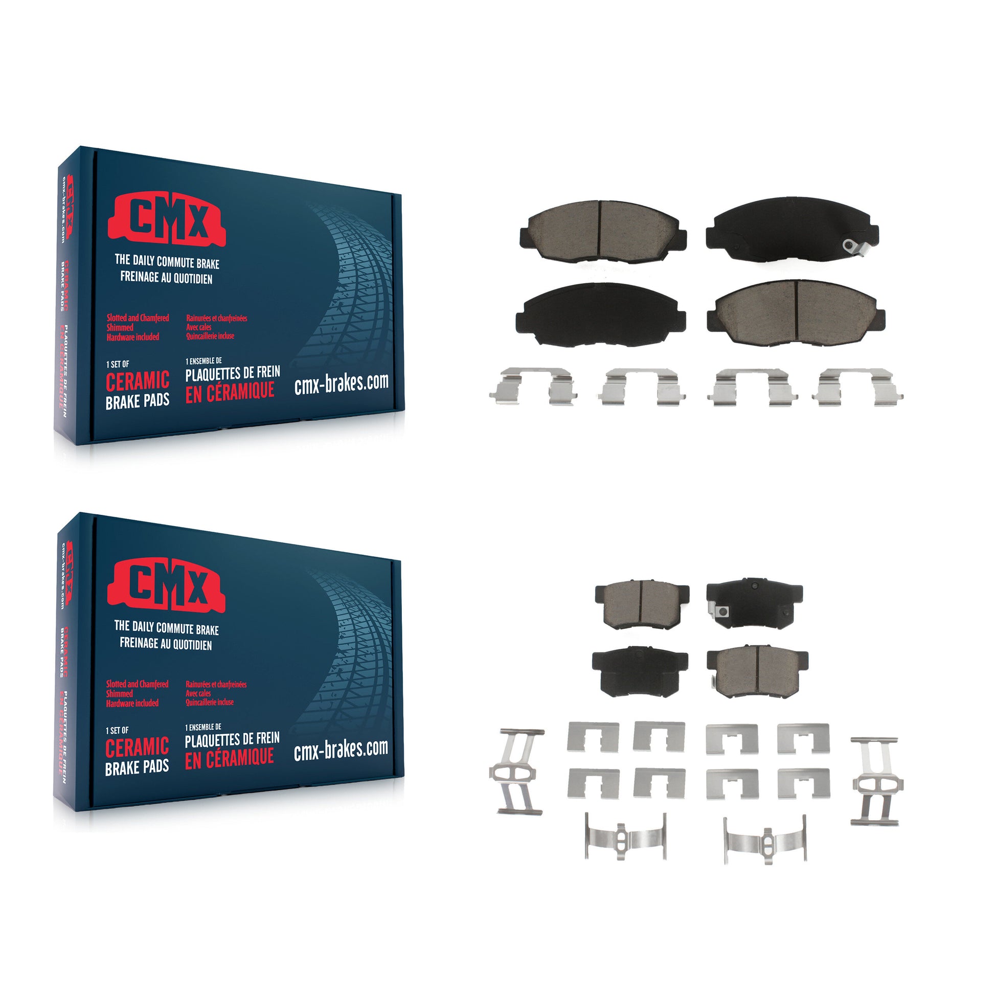 CMX KCX-100175 Disc Brake Pad for 1998-2011 Honda Civic, Acura EL, Honda Accord - Front and Rear product image