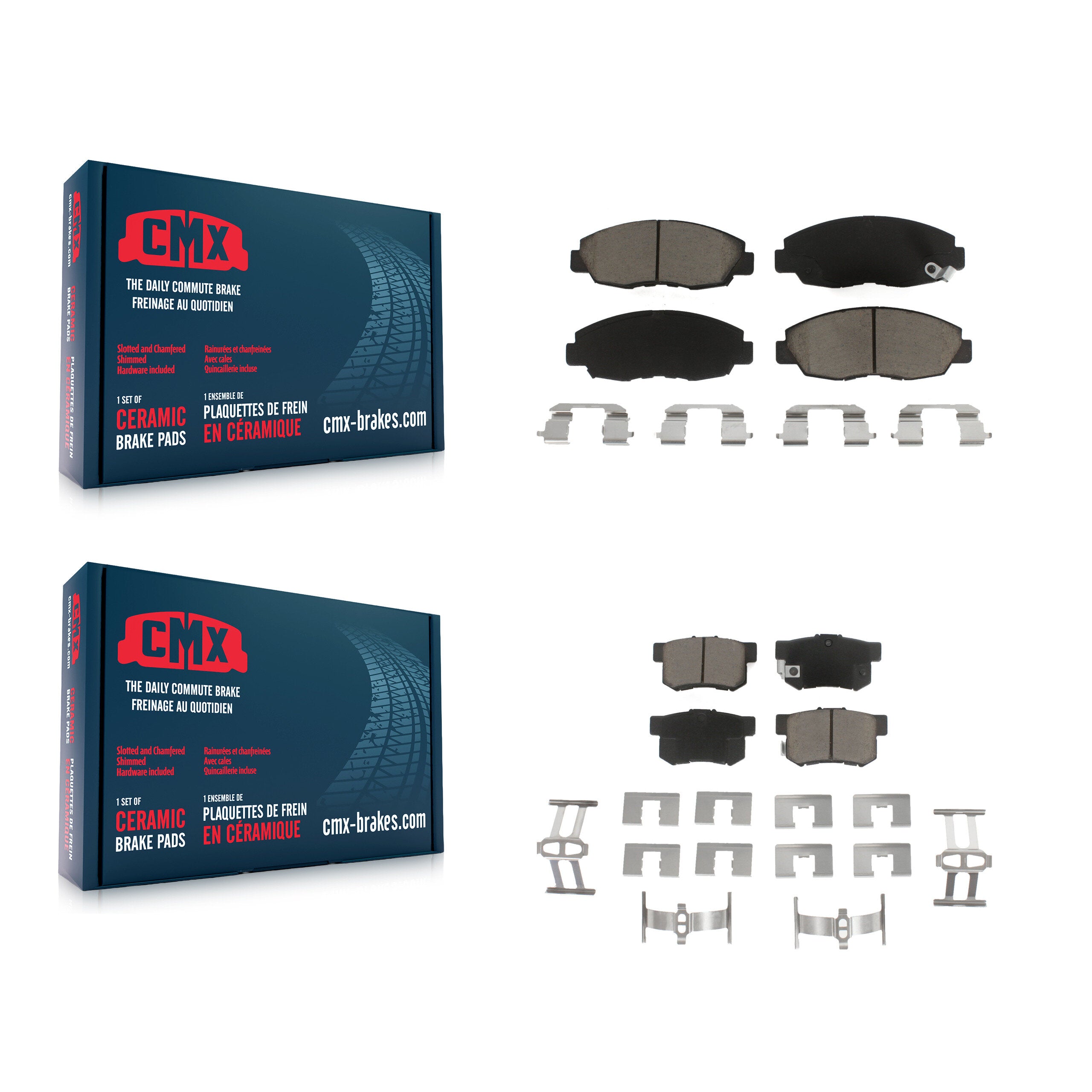 CMX KCX-100175 Disc Brake Pad for 1998-2011 Honda Civic, Acura EL, Honda Accord - Front and Rear product image