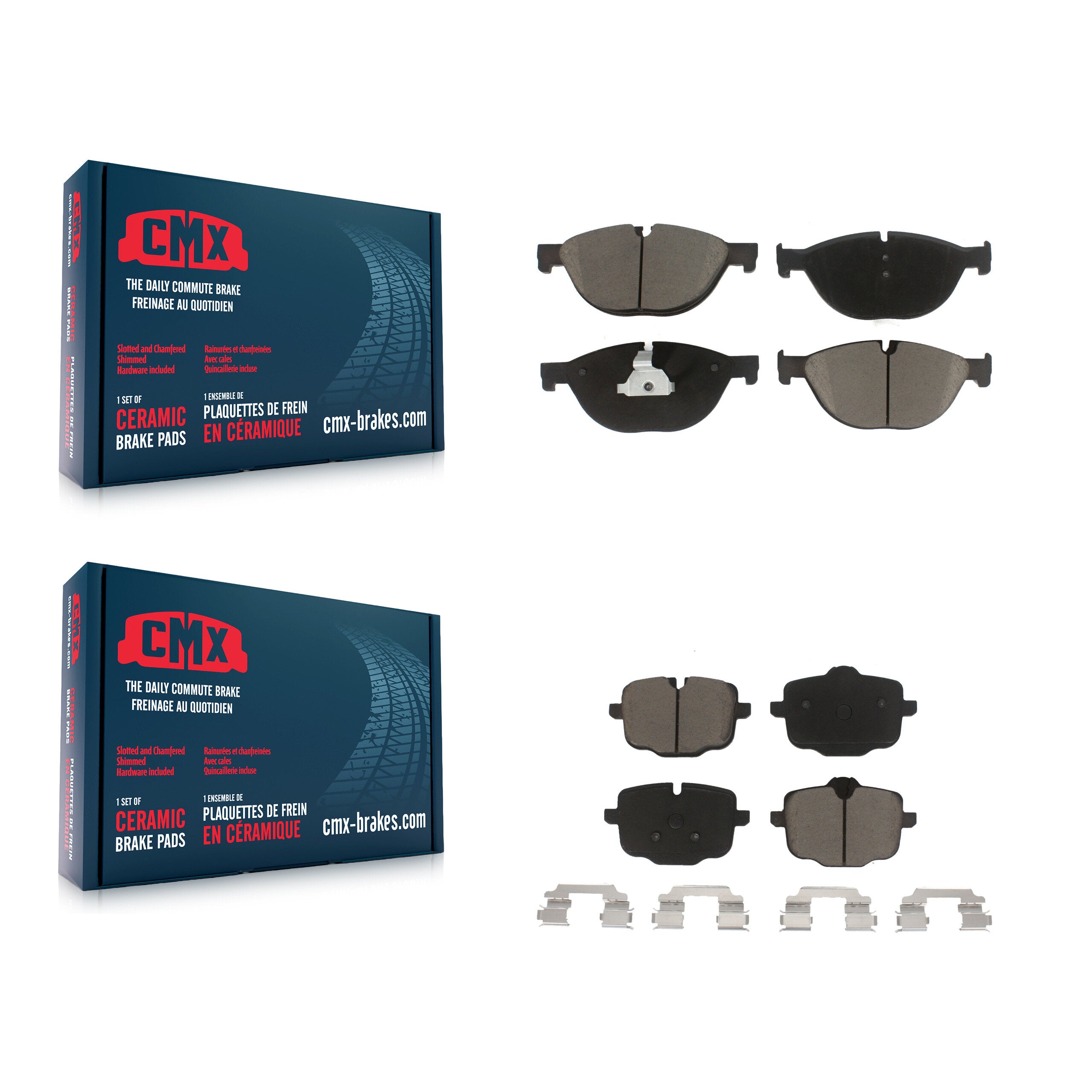 CMX KCX-100185 Disc Brake Pad for 2011-2019 BMW 650i Gran Coupe, BMW 650i xDrive Gran Coupe, BMW 650i & more - Front and Rear product image